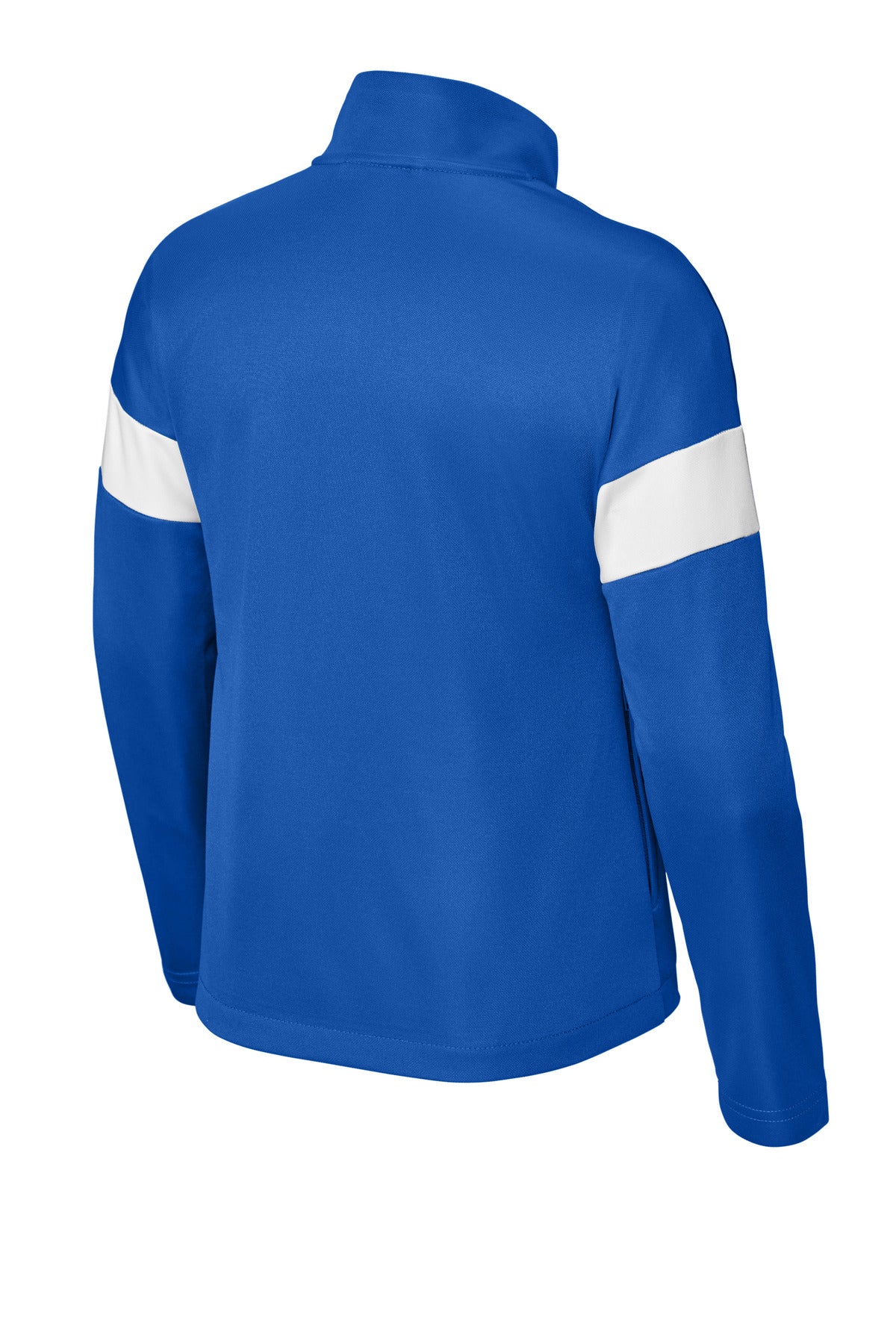 Rear View of TRy/White Sport-Tek Youth Travel Full-Zip Jacket YST800