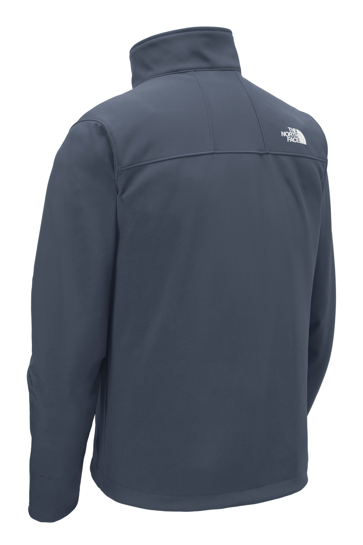 Rear View of Urban Navy The North Face Apex Barrier Soft Shell Jacket. NF0A3LGT