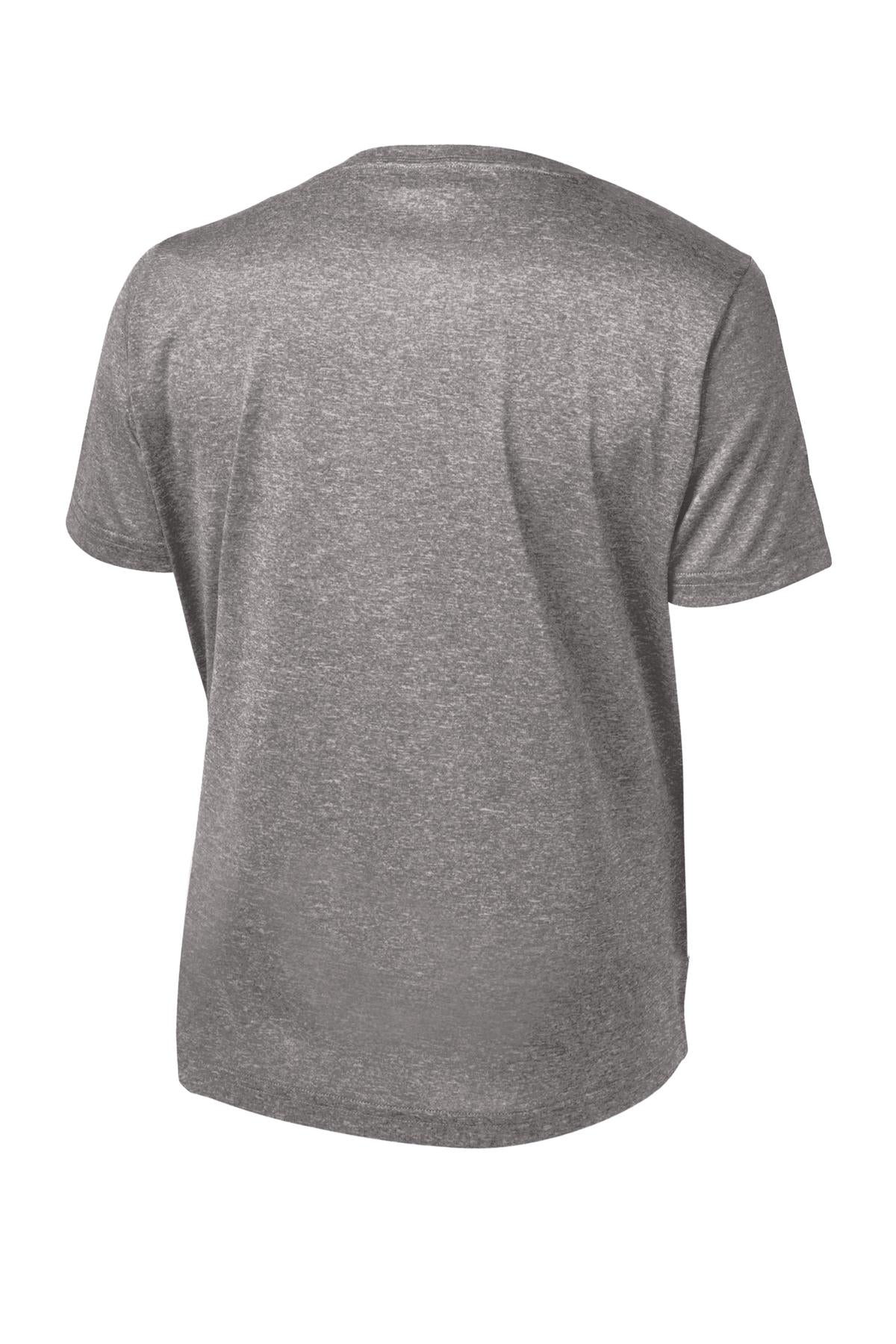 Rear View of Vintage Hthr Sport-Tek Youth Heather Contender Tee. YST360