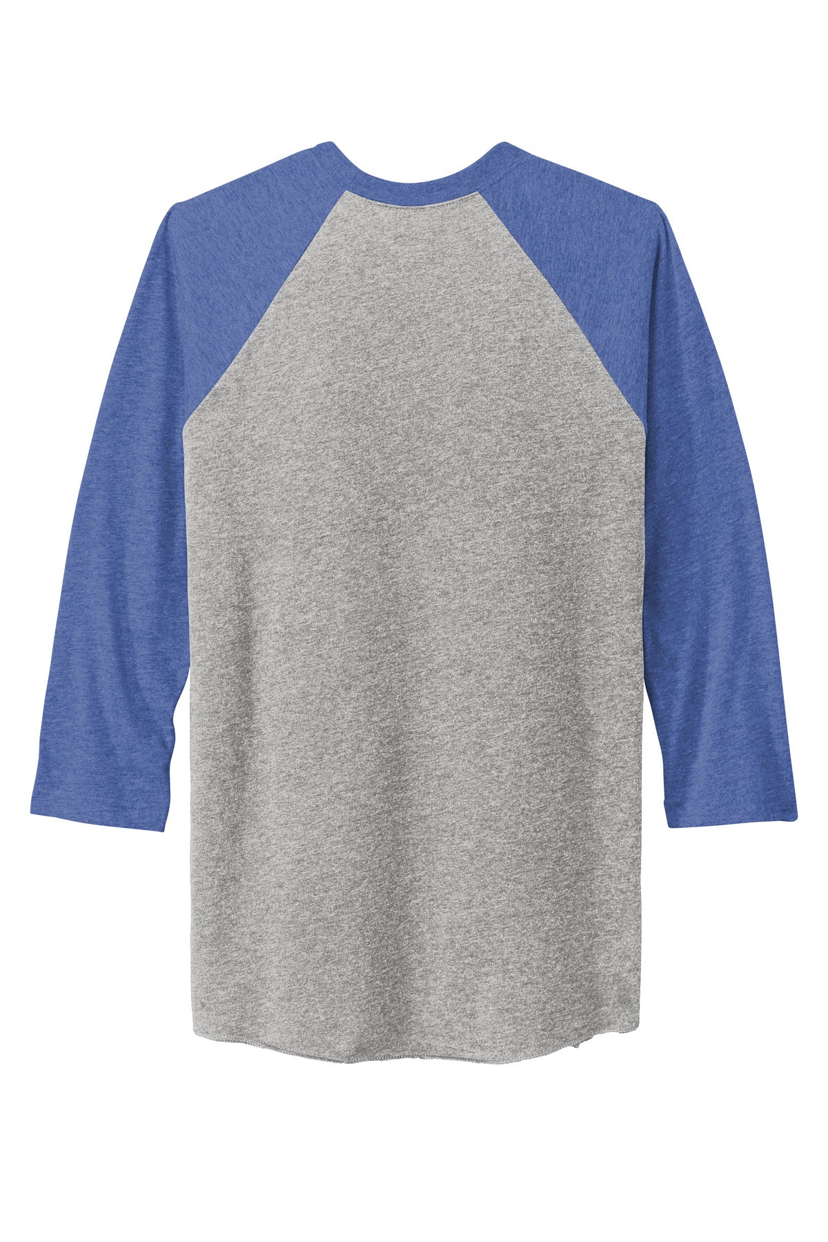 Rear View of VtgRy/PrmH Next Level Apparel Adult Tri-Blend 3/4-Sleeve Raglan Tee. NL6051