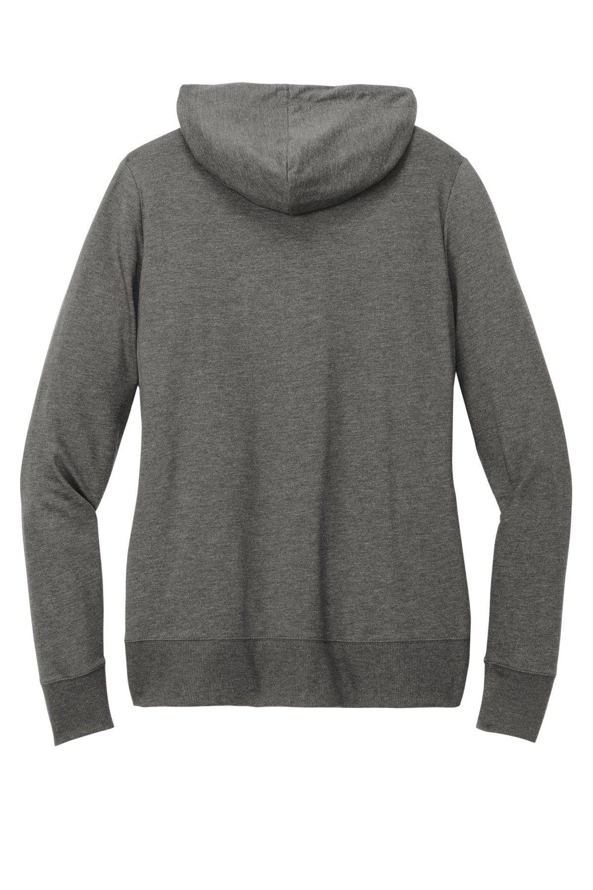 Rear View of WashedCoal District Women's Featherweight French Terry Full-Zip Hoodie DT673