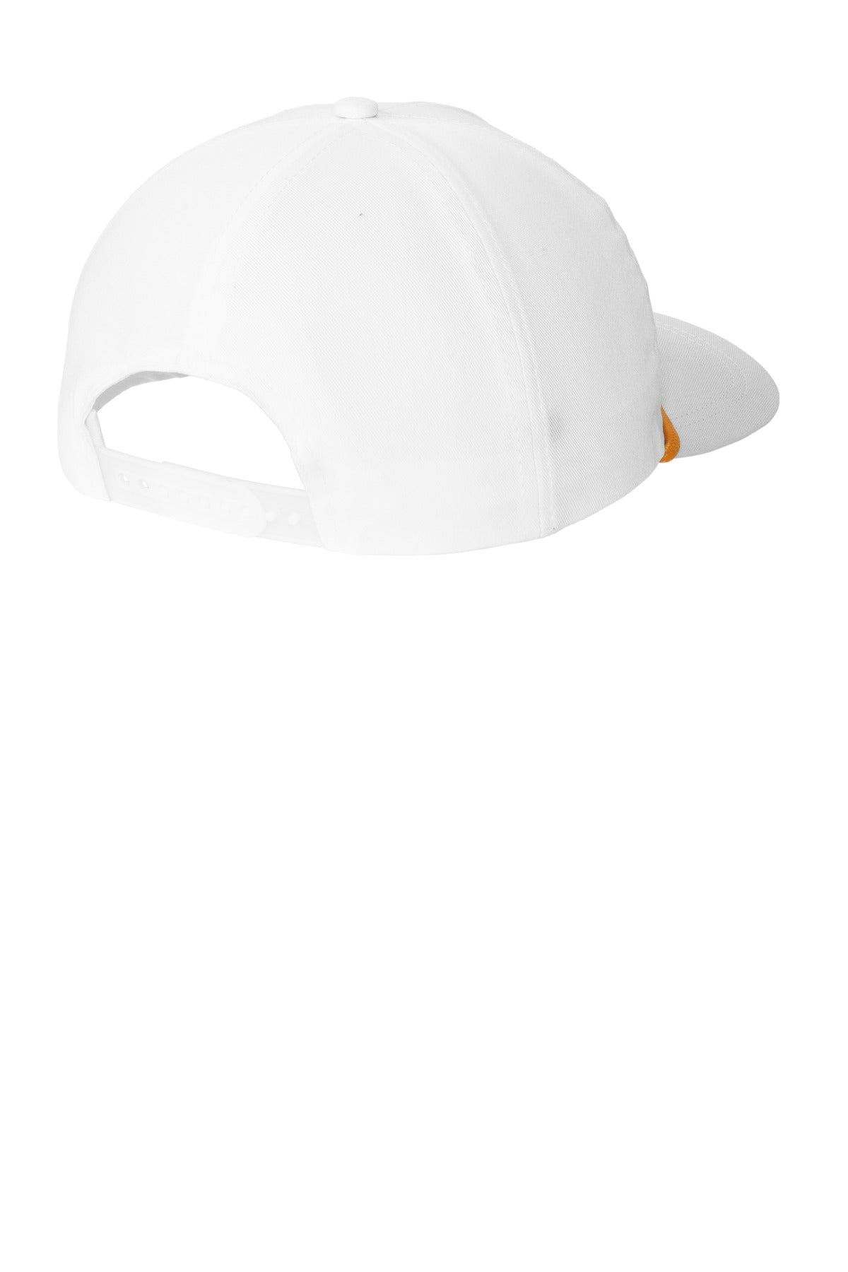 Rear View of Wh/AthGd Port Authority Snapback Five-Panel Rope Cap C962