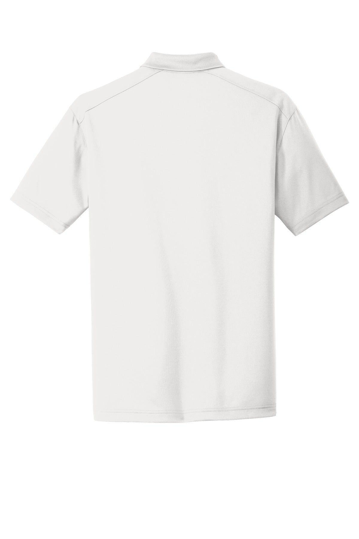 Rear View of White CornerStone Select Lightweight Snag-Proof Polo. CS418