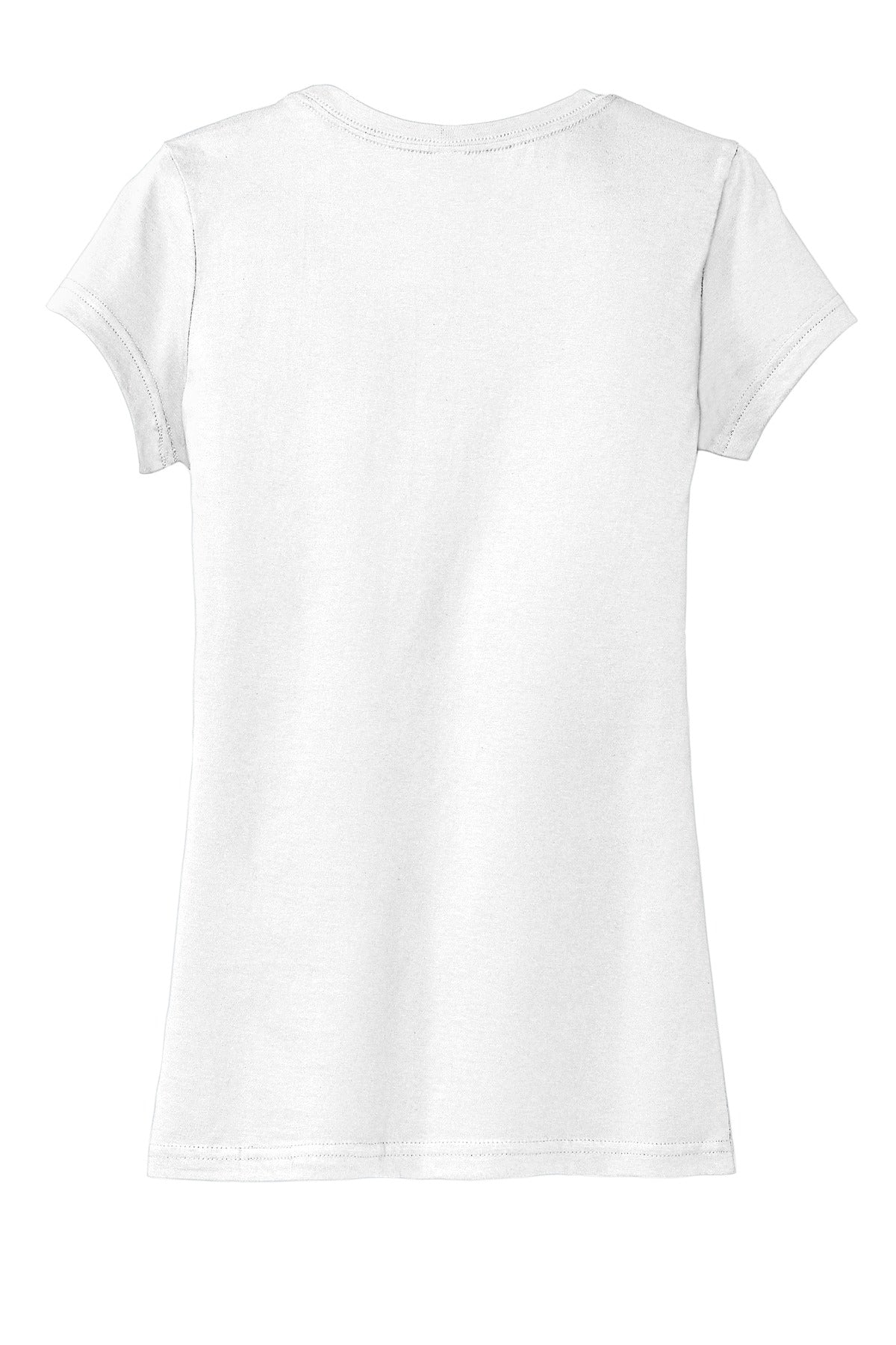 Rear View of White District Women's Fitted Very Important Tee . DT6001