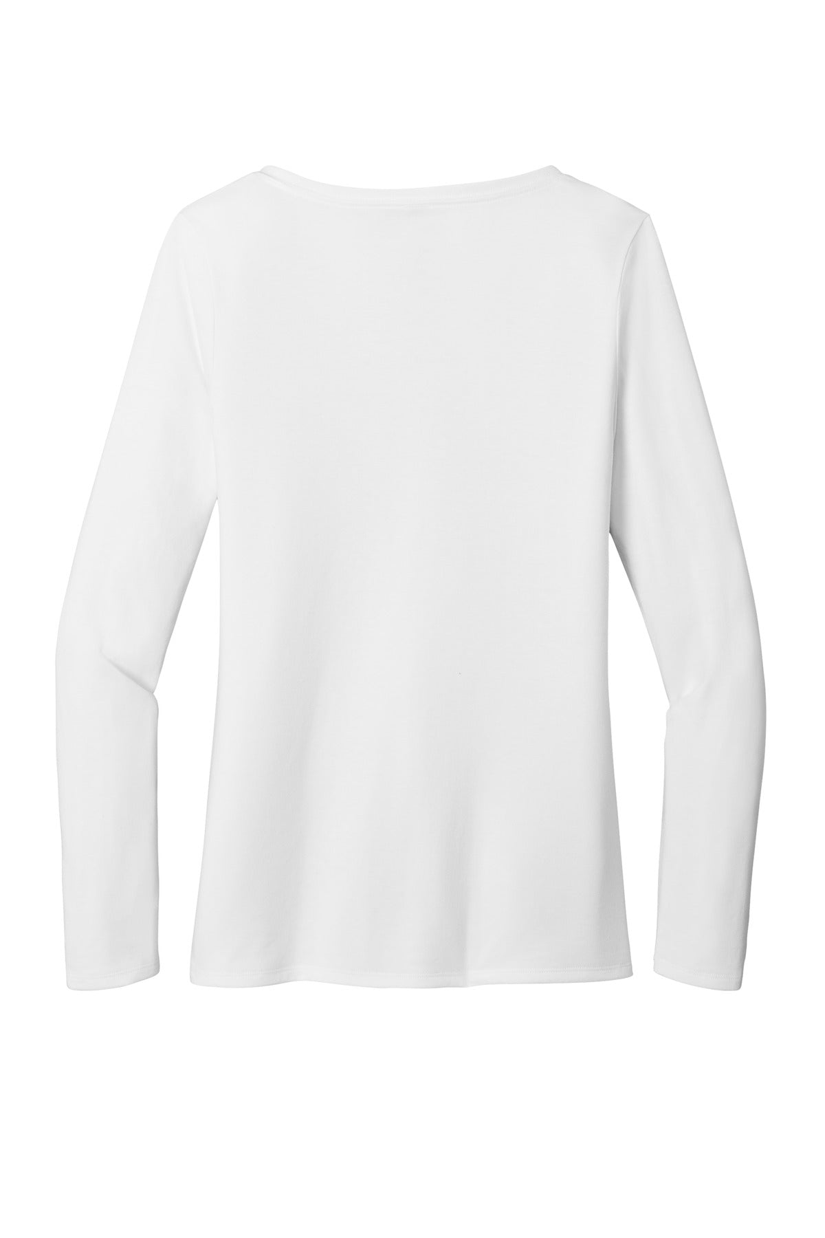 Rear View of White District Women's Perfect Tri Long Sleeve V-Neck Tee DT135
