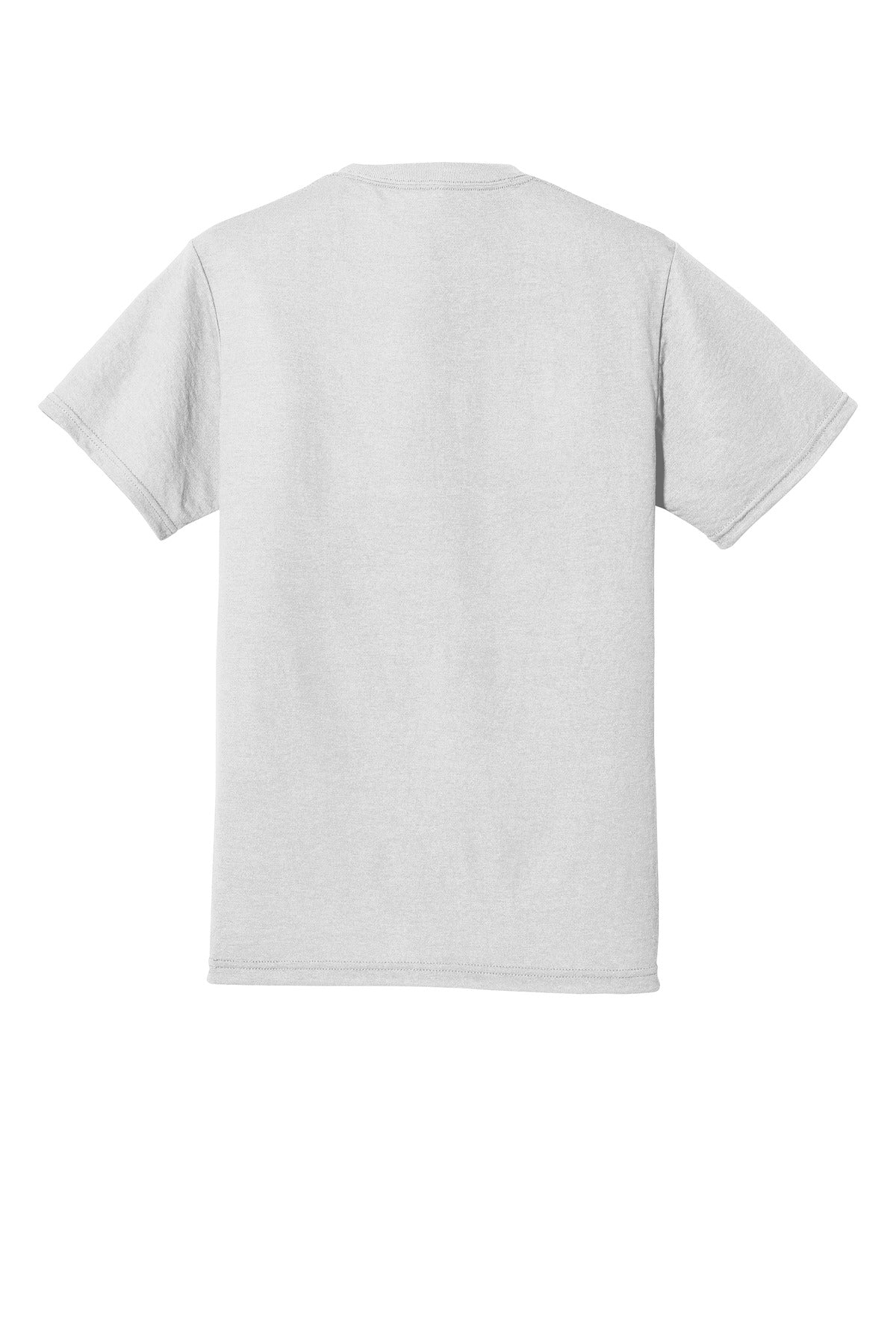 Rear View of White Jerzees Dri-Power 100% Polyester T-Shirt. 21M