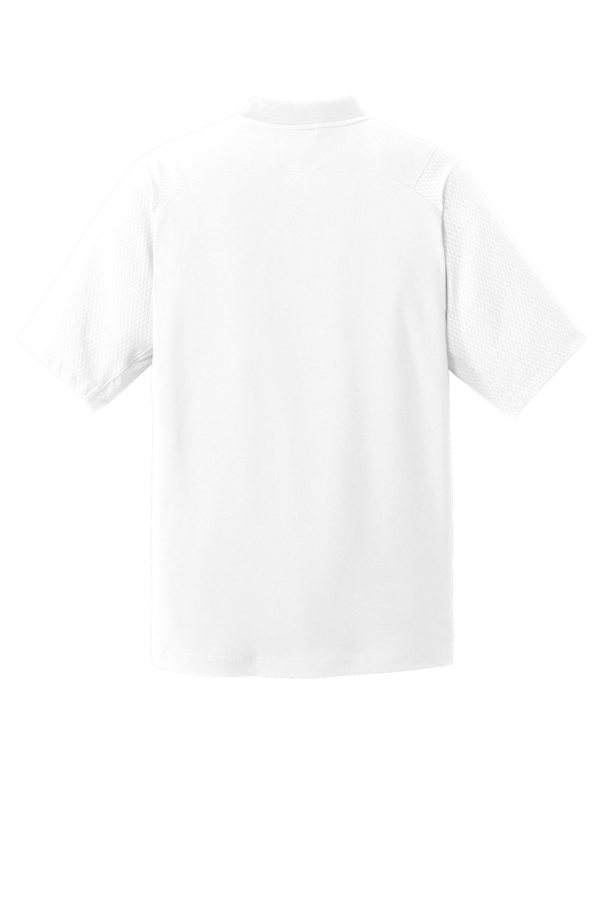 Rear View of White New Era Cage Short Sleeve 1/4-Zip Jacket. NEA600