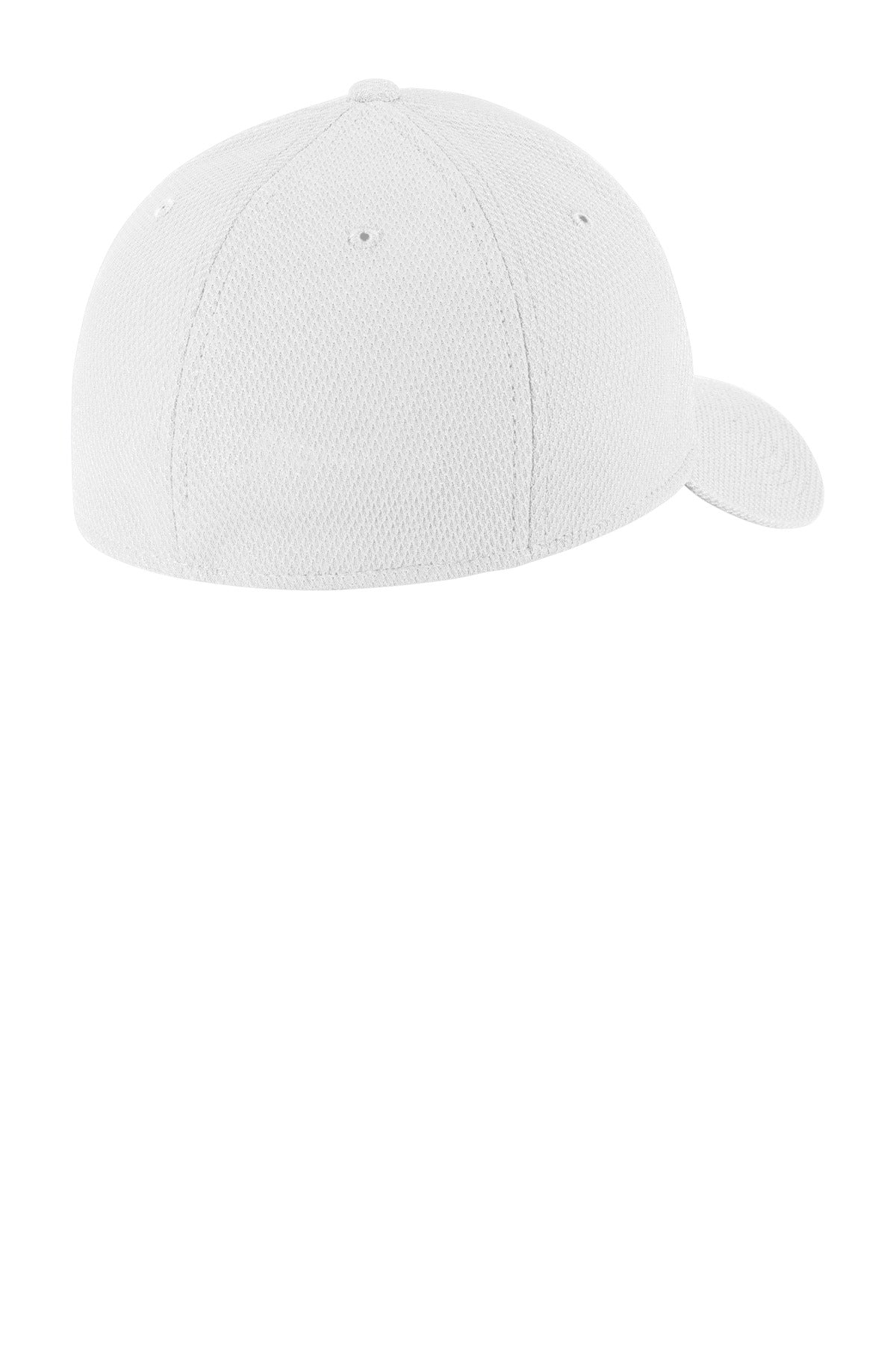 Rear View of White New Era Diamond Era Stretch Cap. NE1121