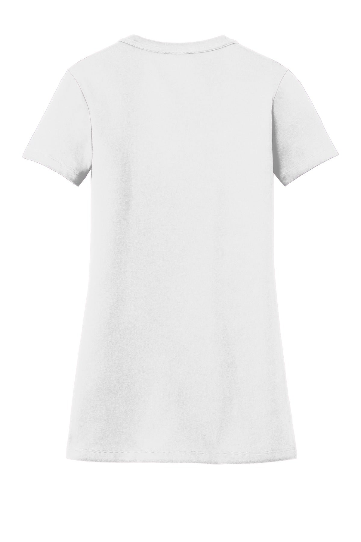 Rear View of White New Era Women's Heritage Blend V-Neck Tee. LNEA101