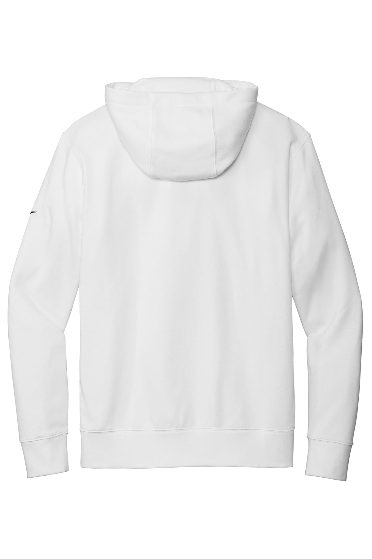 Rear View of White Nike Club Fleece Sleeve Swoosh Full-Zip Hoodie NKDR1513