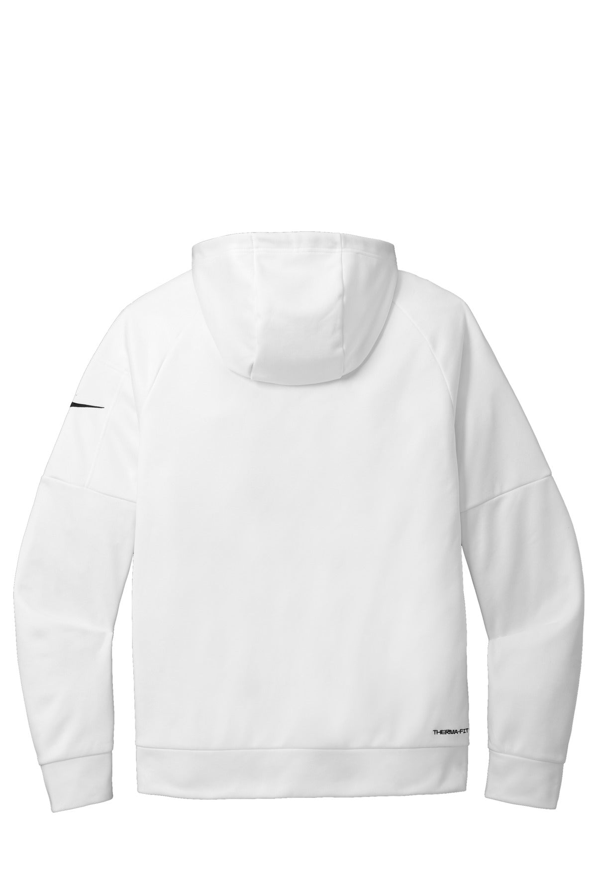 Rear View of White Nike Therma-FIT Pocket 1/4-Zip Fleece Hoodie NKFD9742