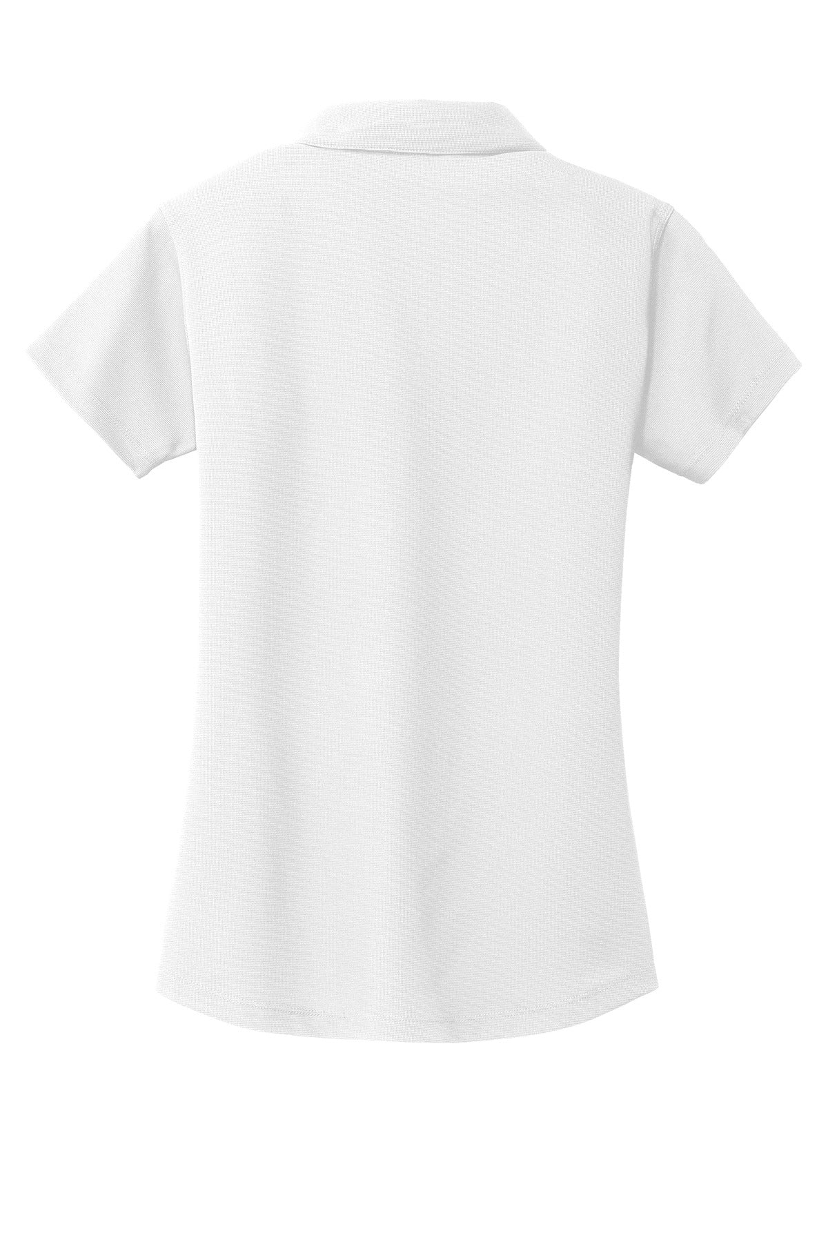 Rear View of White Port Authority Women's Dry Zone Grid Polo. L572
