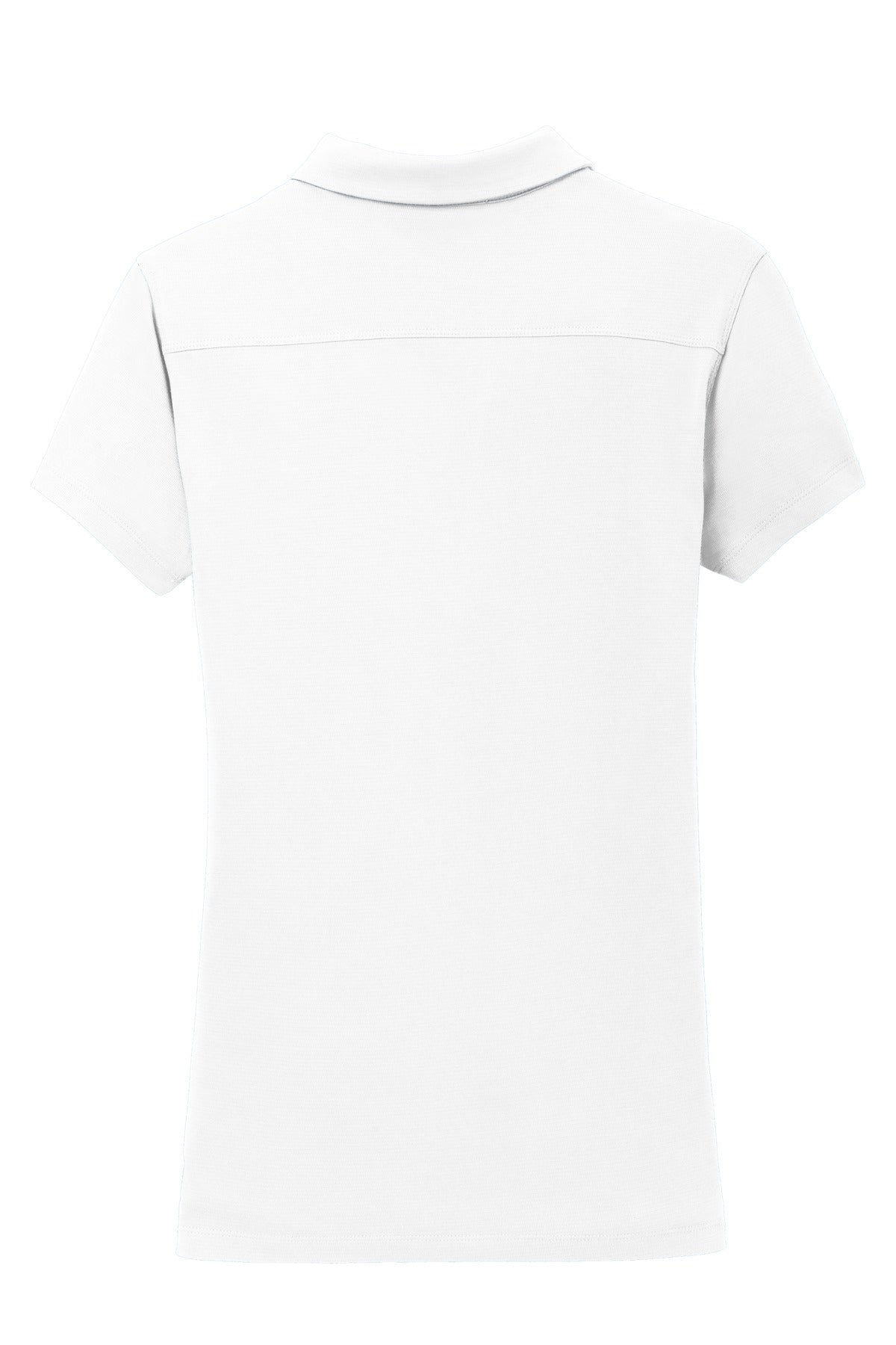 Rear View of White Port Authority Women's Rapid Dry Mesh Polo. L573