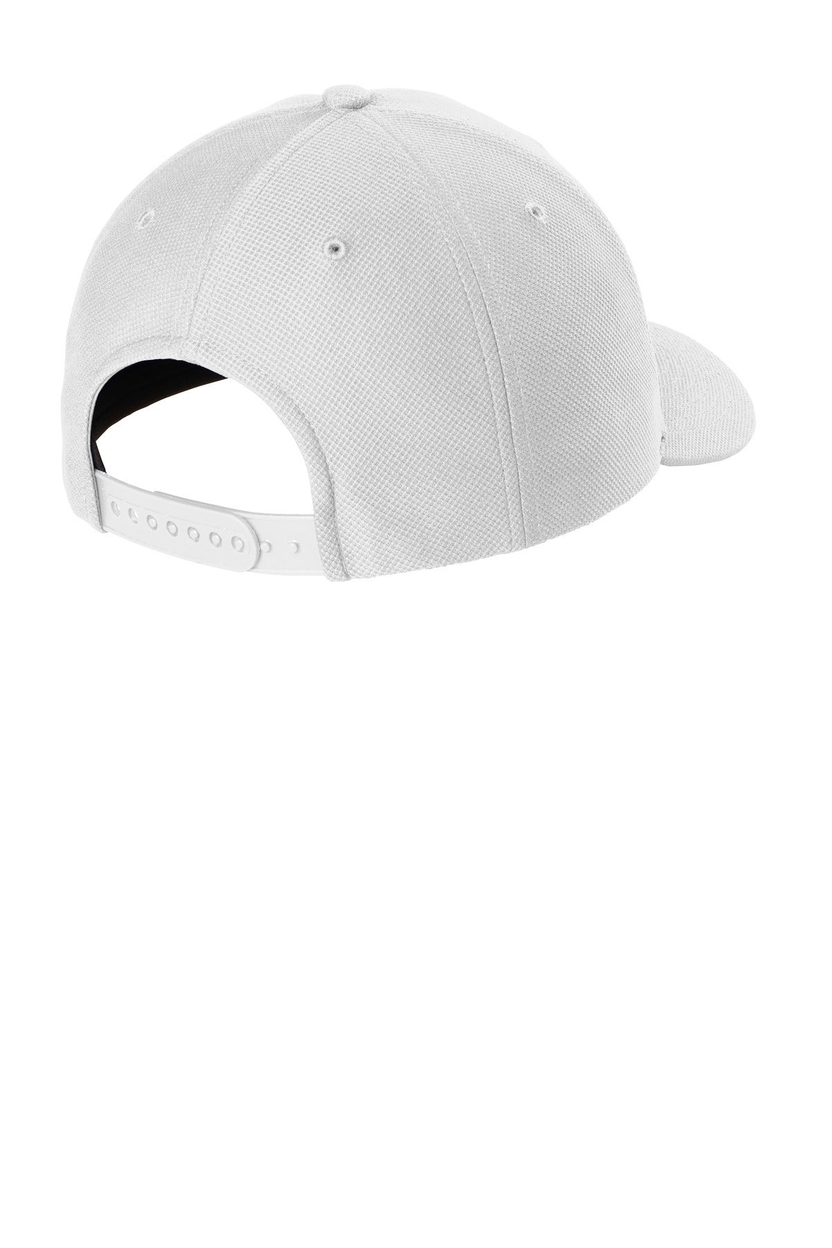 Rear View of White Sport-Tek Action Snapback Cap. STC50