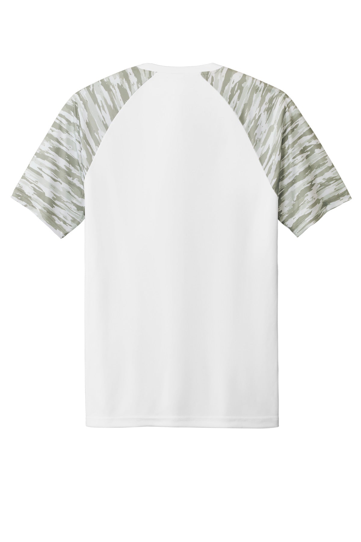 Rear View of White Sport-Tek Drift Camo Colorblock Tee ST376