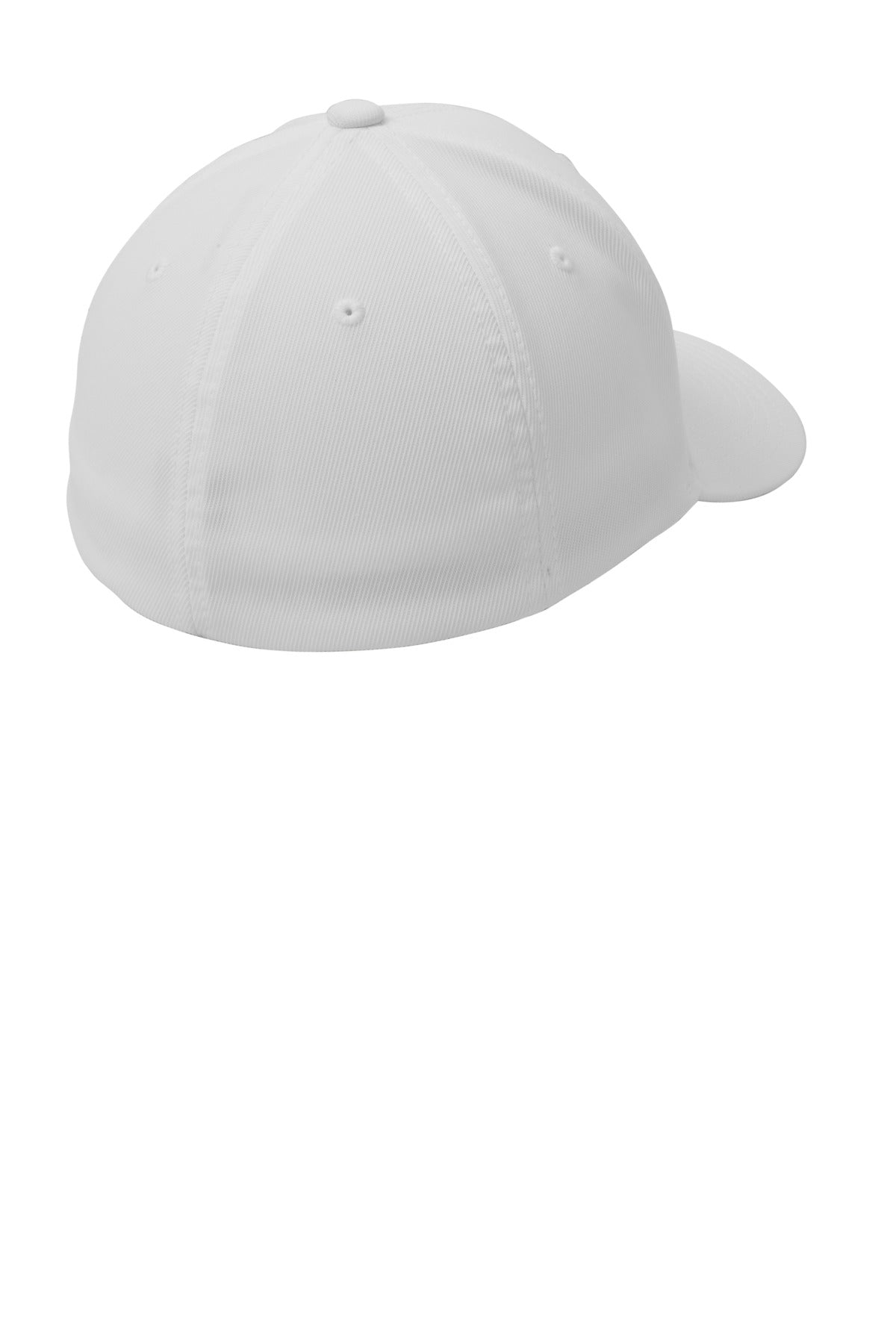 Rear View of White Sport-Tek Flexfit Performance Solid Cap. STC17