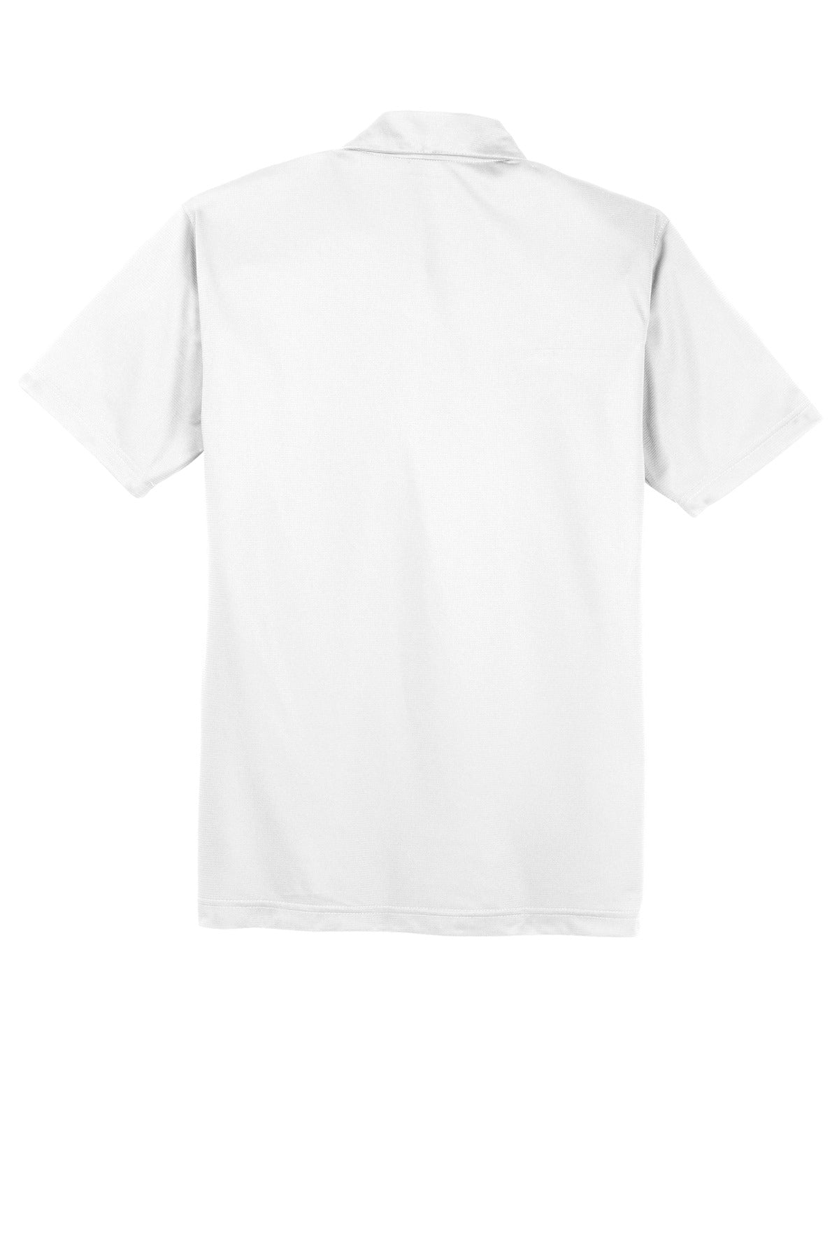 Rear View of White Sport-Tek PosiCharge Active Textured Polo. ST690