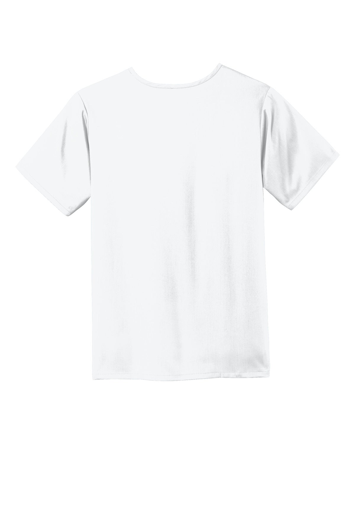 Rear View of White Wink Men's Premiere Flex V-Neck Top WW5068
