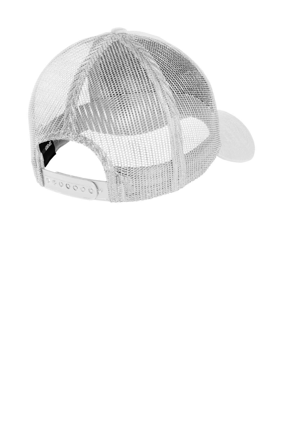 Rear View of White/White Sport-Tek PosiCharge Competitor Mesh Back Cap. STC36