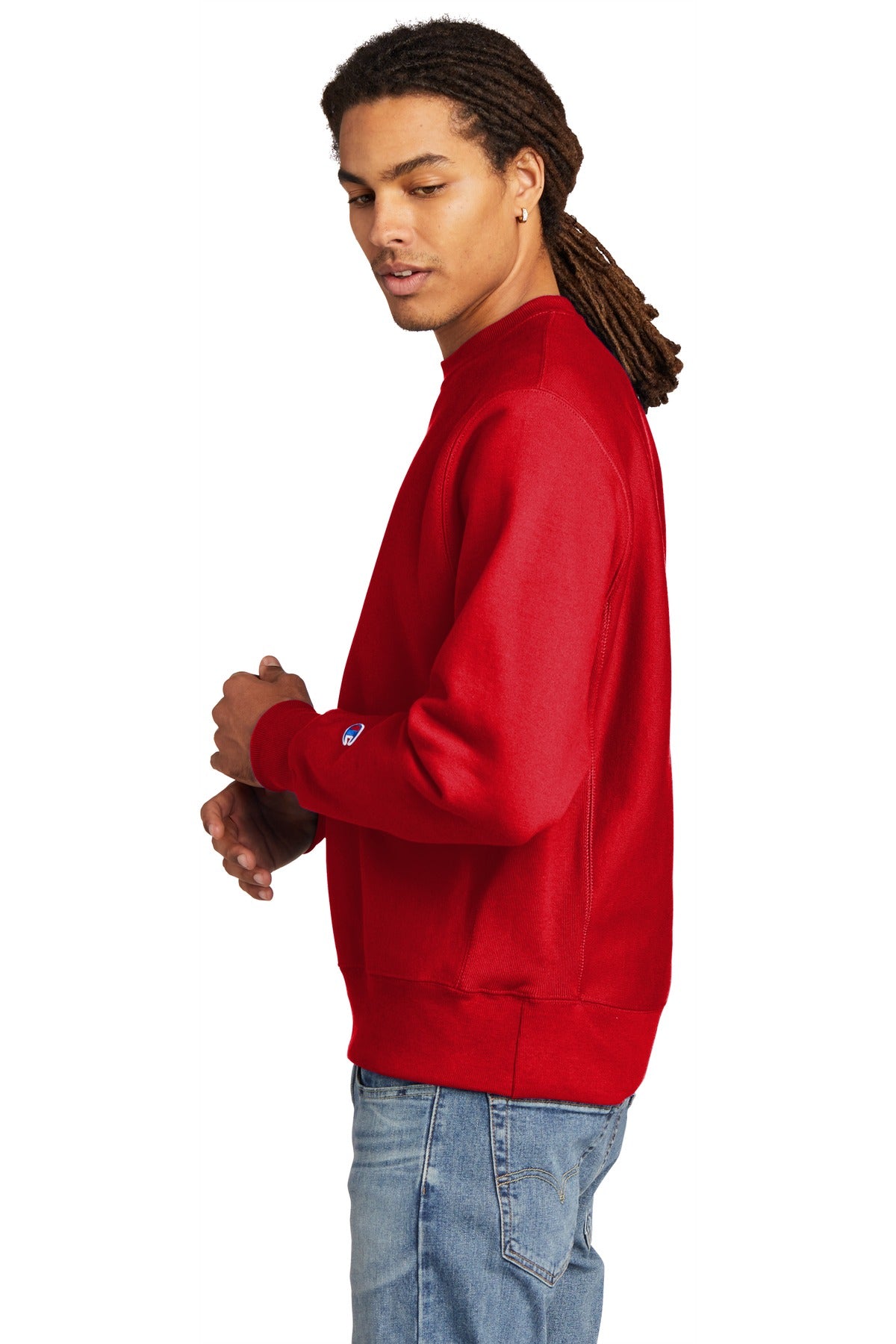 Red Champion Reverse Weave Crewneck Sweatshirt S149