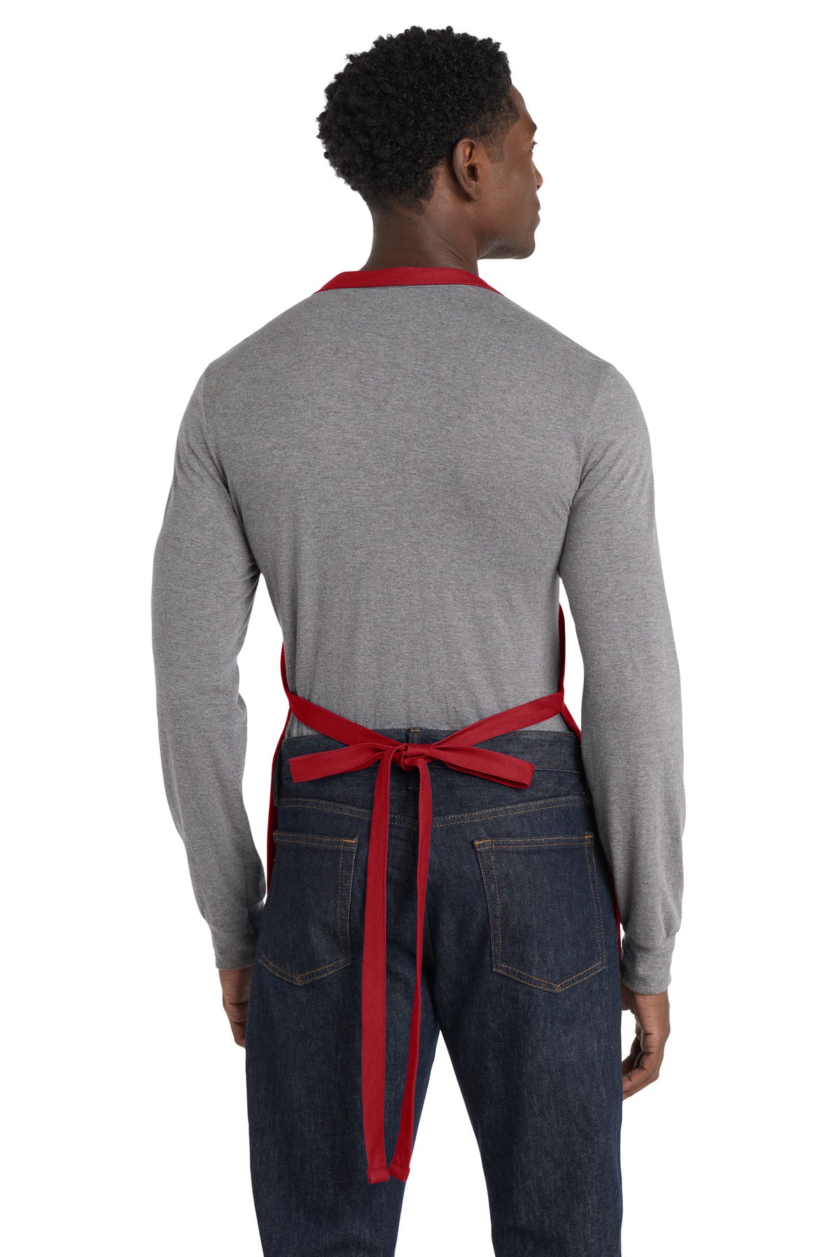 Red Port Authority Medium-Length Apron with Pouch Pockets. A510
