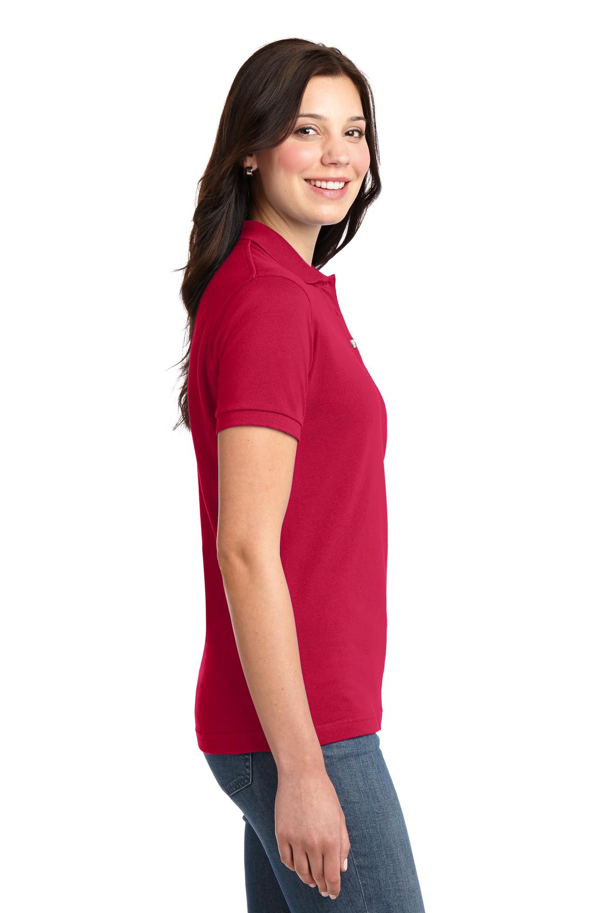 Red Port Authority Women's Heavyweight Cotton Pique Polo. L420
