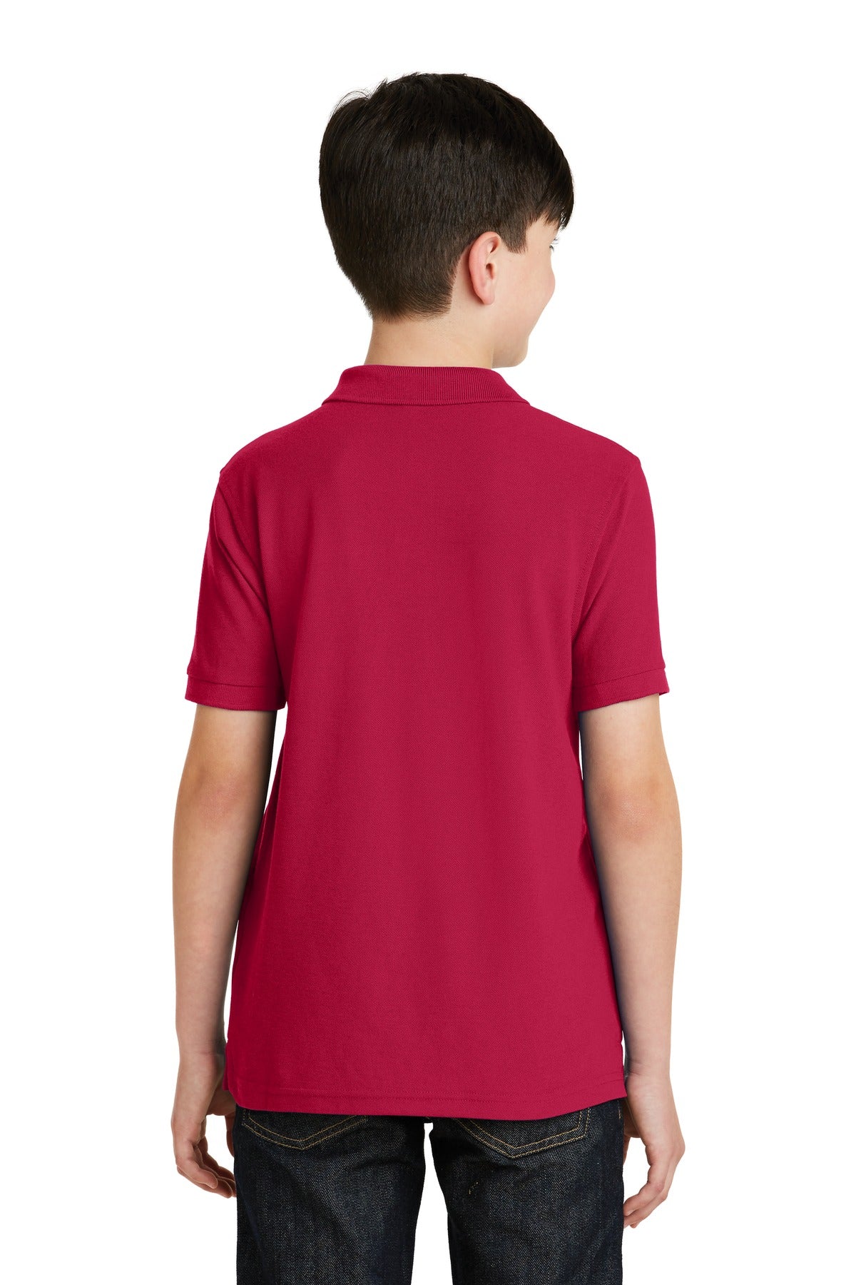 Red Port Authority Youth Silk Touch Polo. Y500