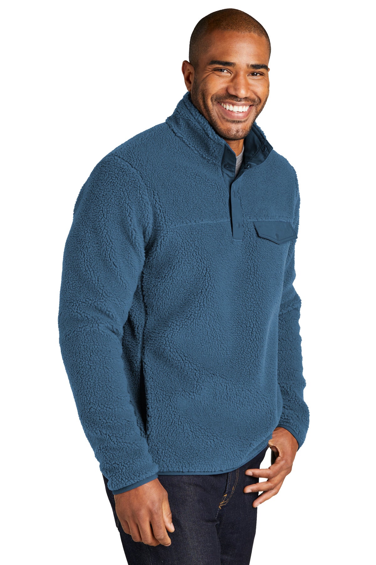 RgttaBlue Port Authority Camp Fleece Snap Pullover F140