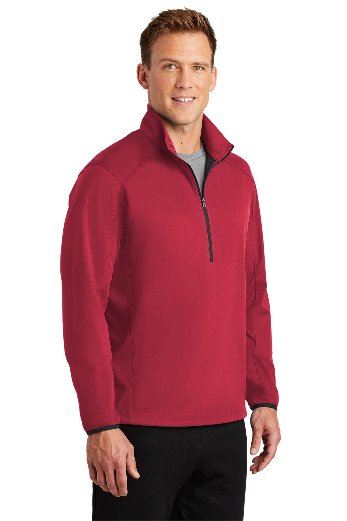 Rich Red Port Authority Active 1/2-Zip Soft Shell Jacket. J716