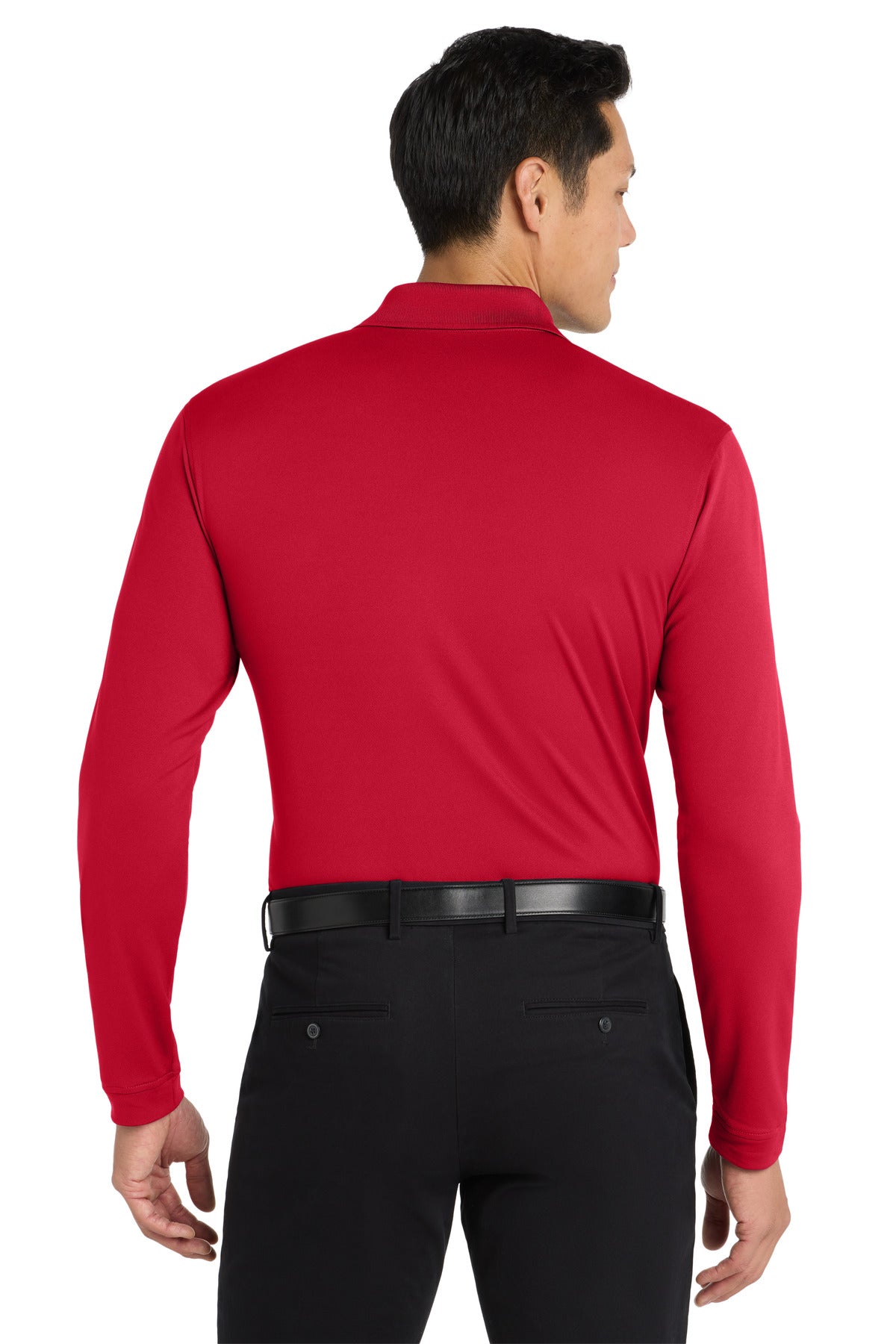 Rich Red Port Authority Dry Zone UV Micro-Mesh Long Sleeve Polo K110LS