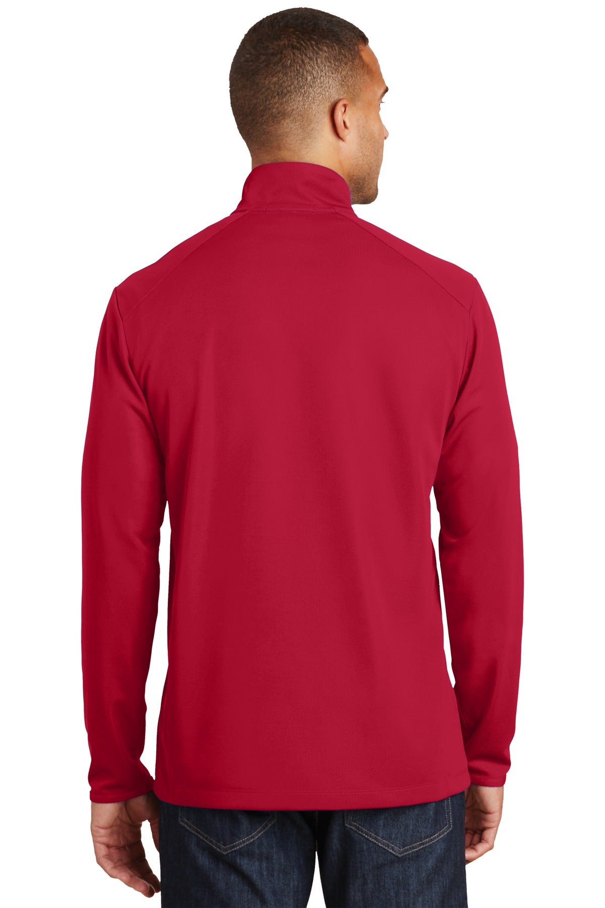 Rich Red Port Authority Pinpoint Mesh 1/2-Zip. K806