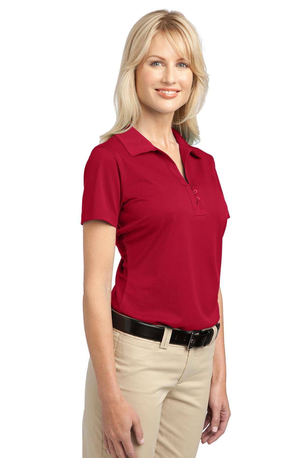Rich Red Port Authority Women's Tech Pique Polo. L527