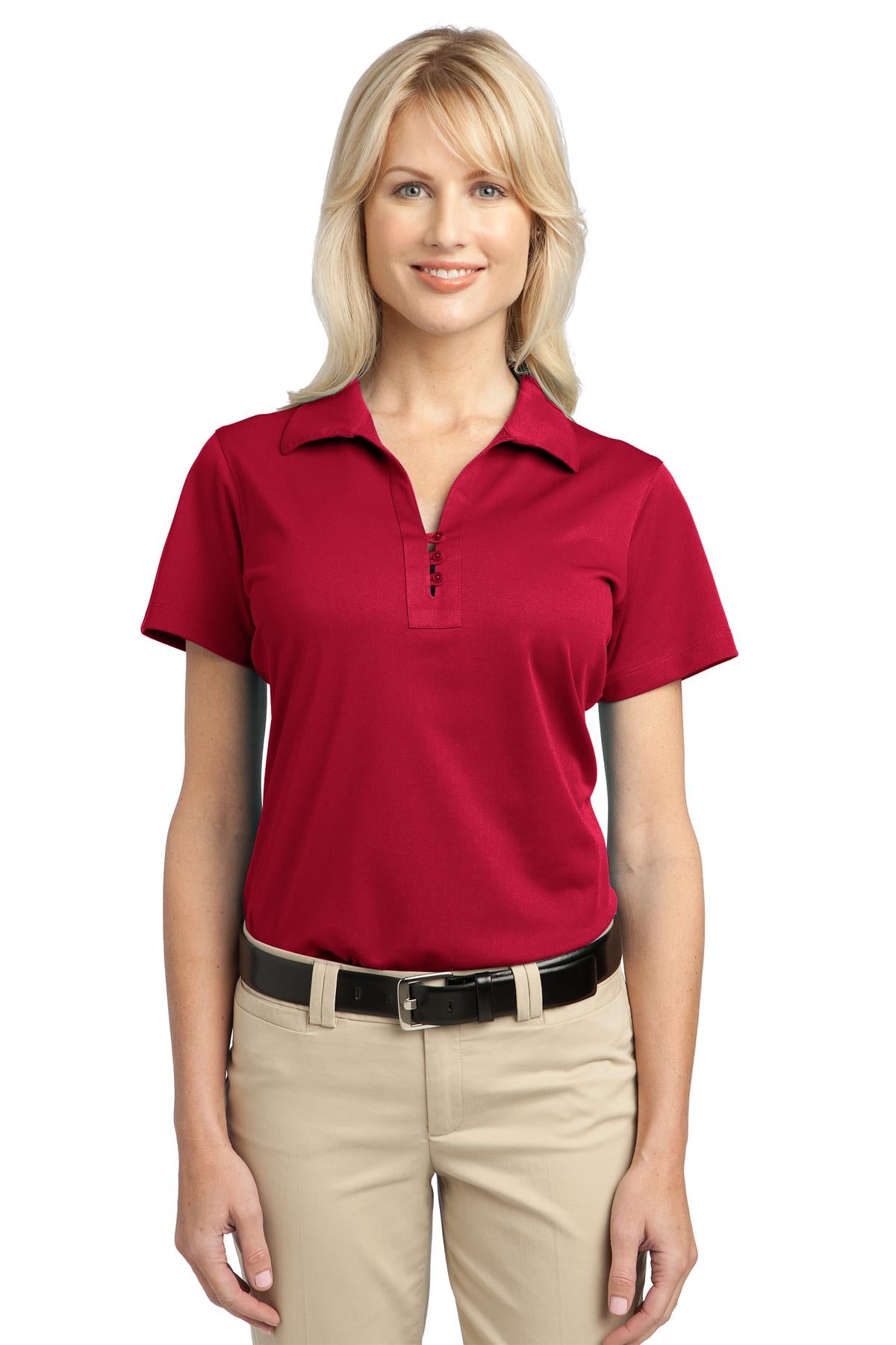 Rich Red Port Authority Women's Tech Pique Polo. L527
