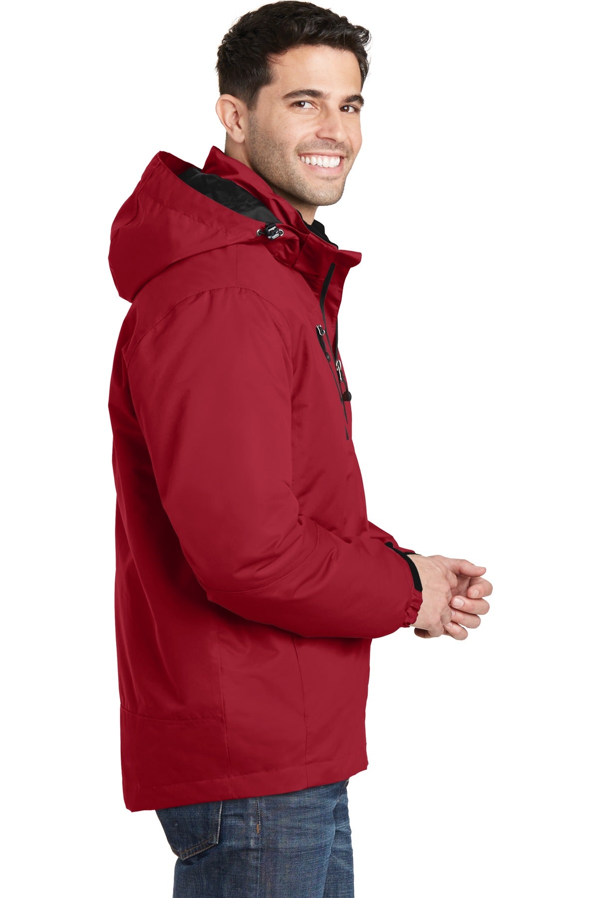 Rich Red/Black Port Authority Vortex Waterproof 3-in-1 Jacket. J332
