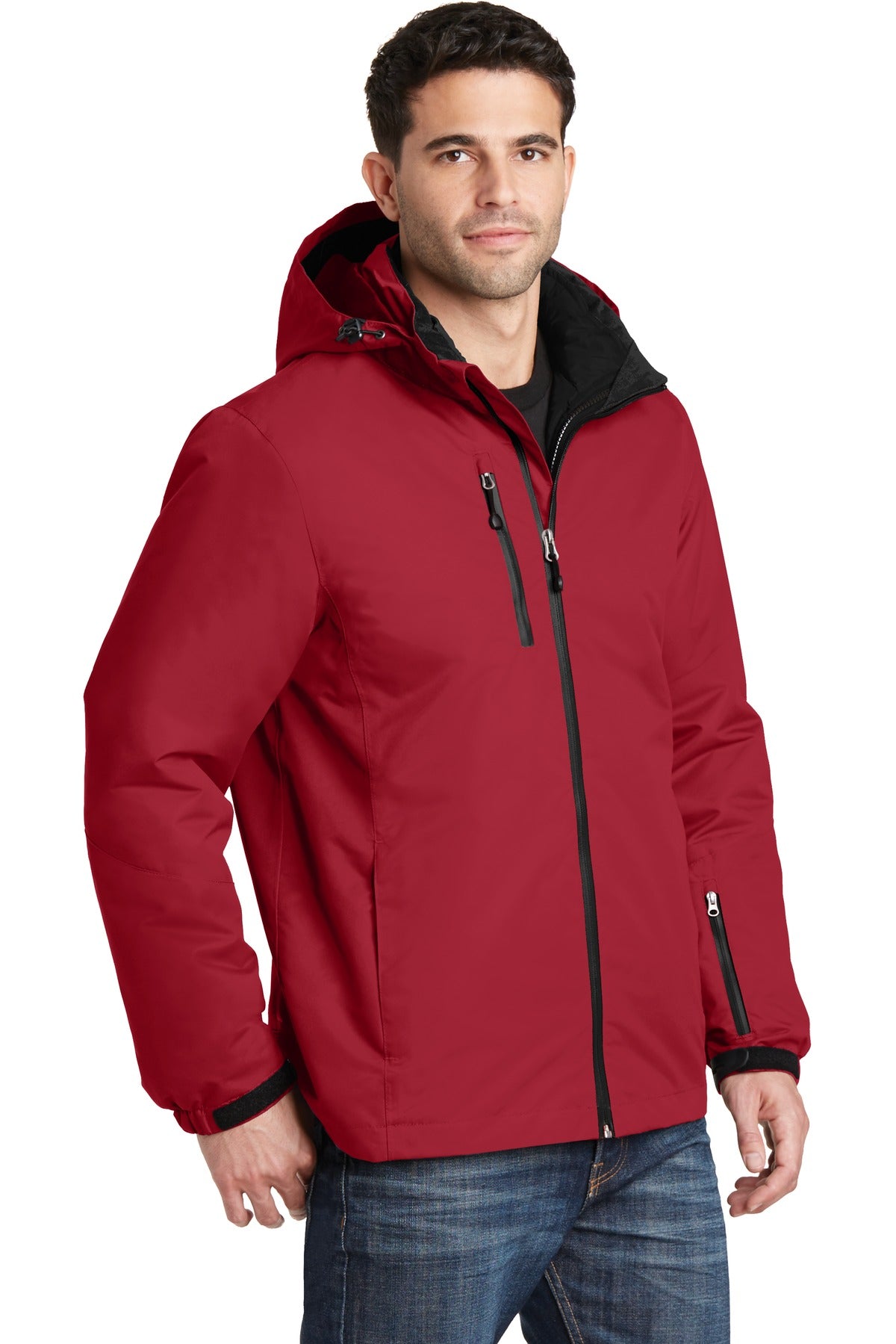 Rich Red/Black Port Authority Vortex Waterproof 3-in-1 Jacket. J332