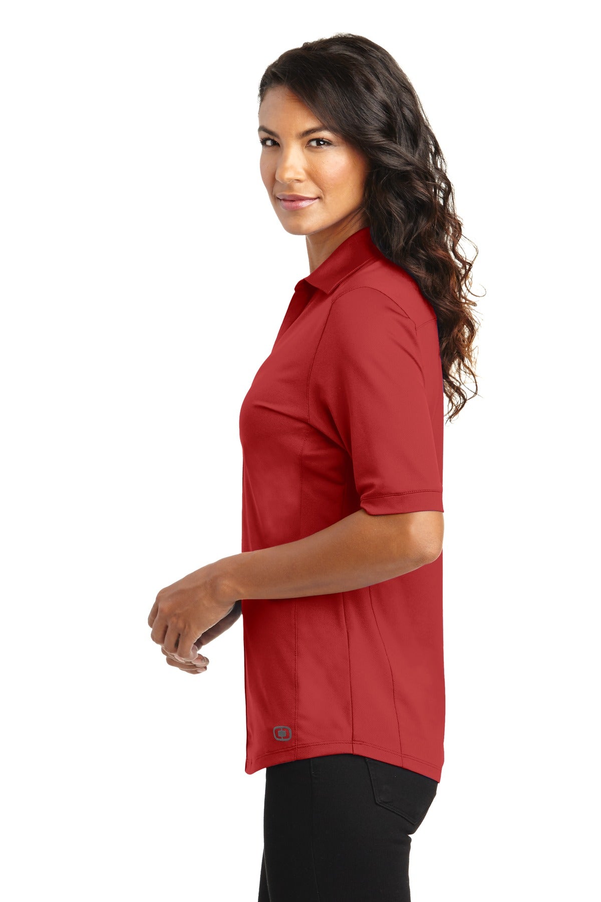 Ripped Red OGIO Women's Metro Polo. LOG130