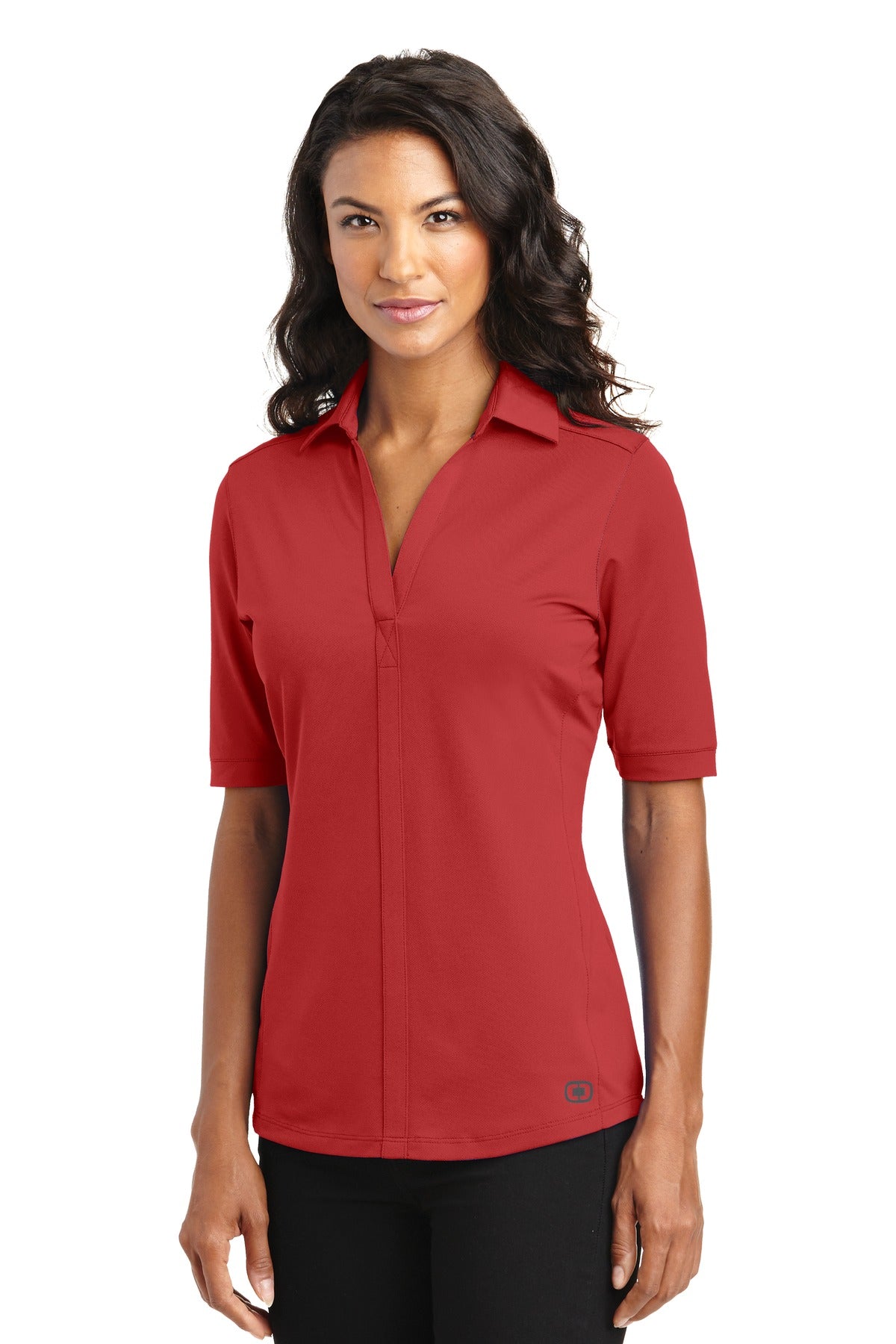 Ripped Red OGIO Women's Metro Polo. LOG130