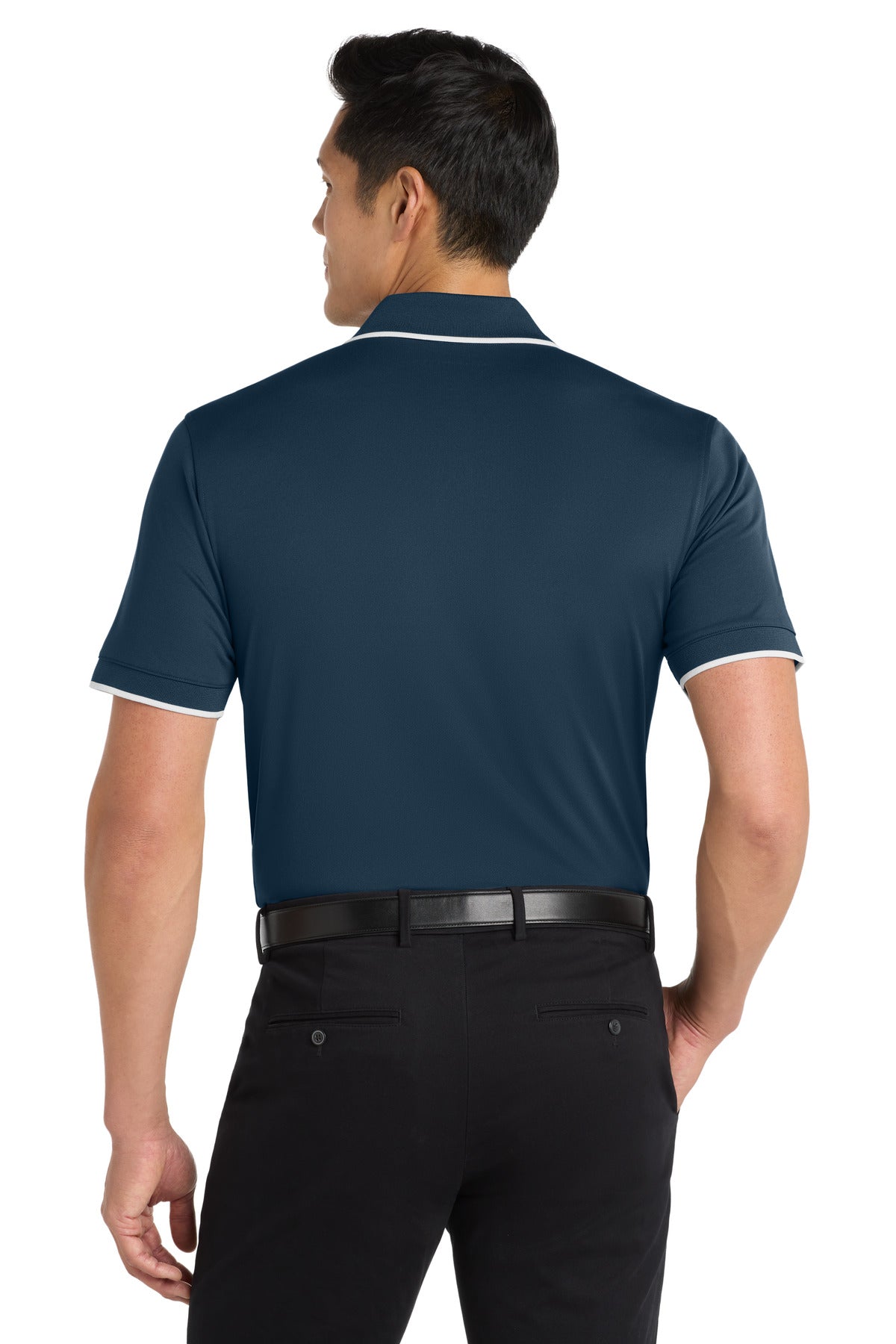 River Bl Ny/Wh Port Authority Dry Zone UV Micro-Mesh Tipped Polo. K111