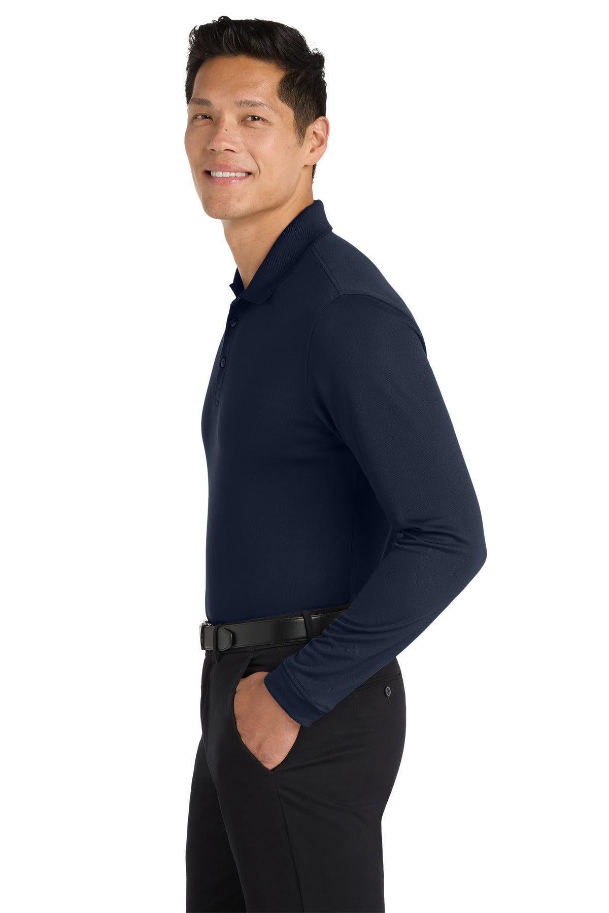 River Blue Nvy Port Authority Dry Zone UV Micro-Mesh Long Sleeve Polo K110LS