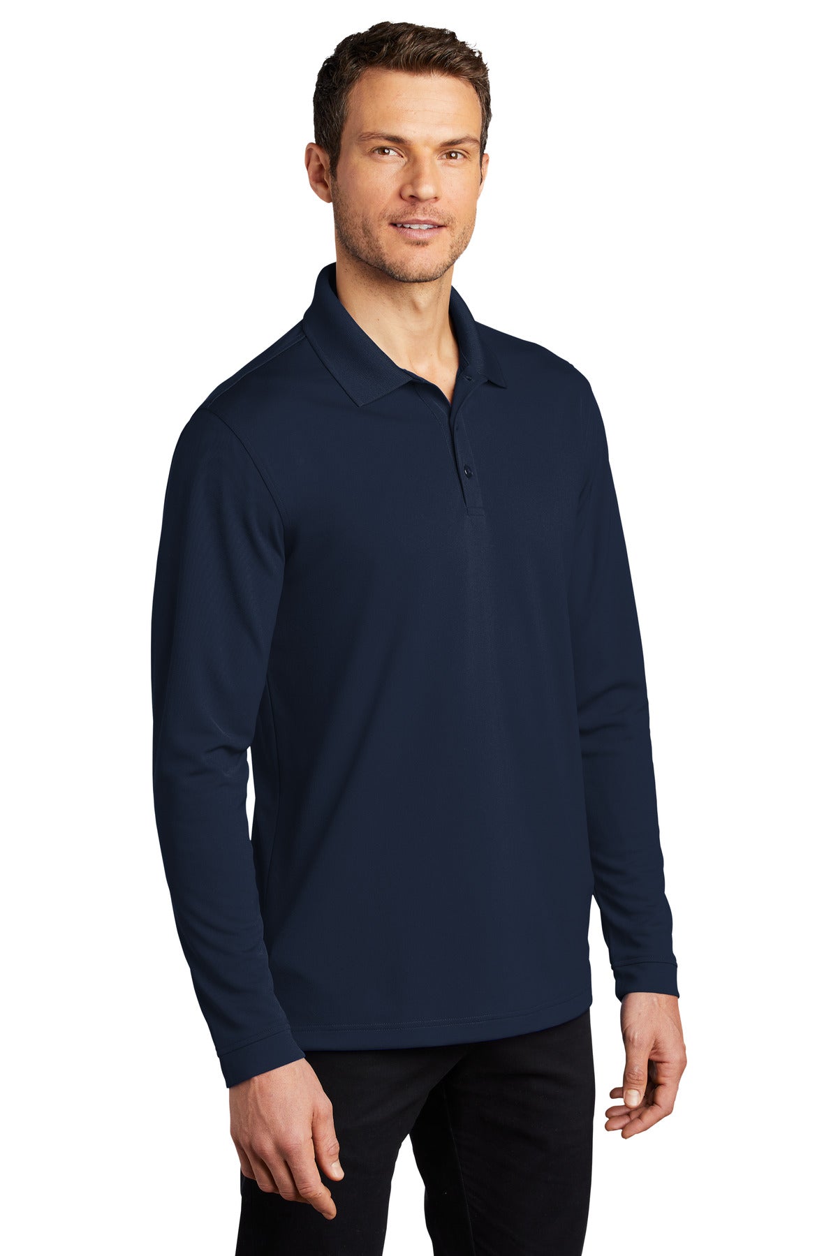 River Blue Nvy Port Authority Dry Zone UV Micro-Mesh Long Sleeve Polo K110LS
