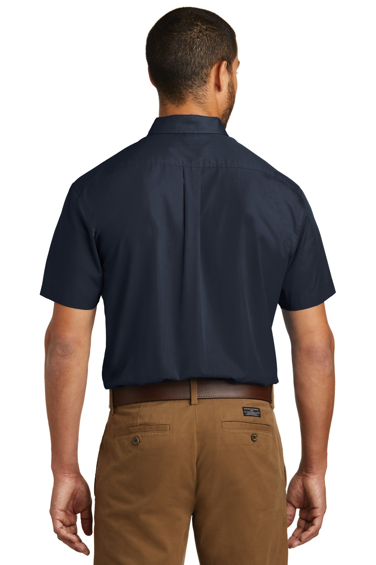 River Blue Nvy Port Authority Short Sleeve Carefree Poplin Shirt. W101