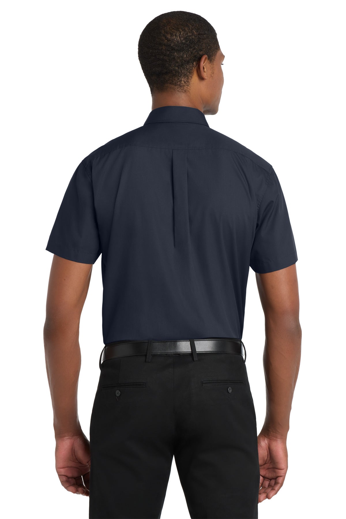 River Blue Nvy Port Authority Short Sleeve Carefree Poplin Shirt. W101