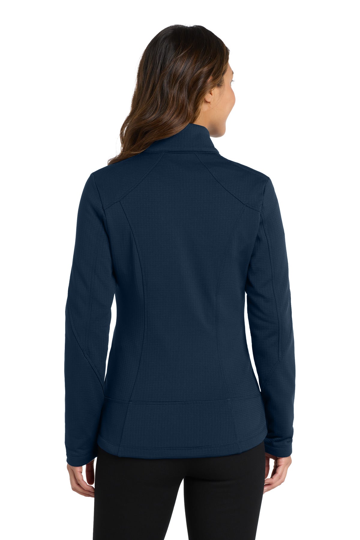 River Blue Nvy Port Authority Women's Grid Fleece Jacket. L239