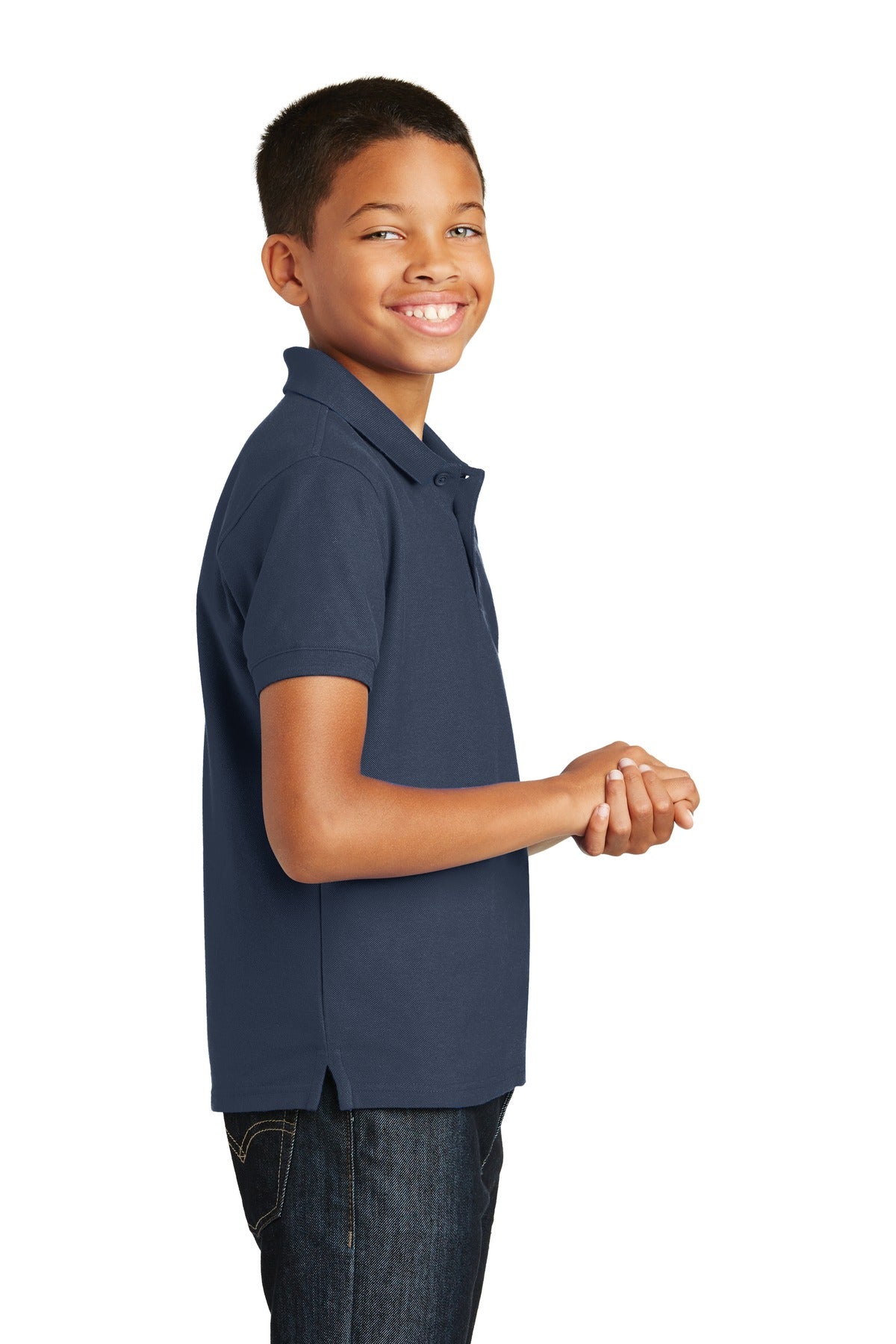 River Blue Nvy Port Authority Youth Core Classic Pique Polo. Y100