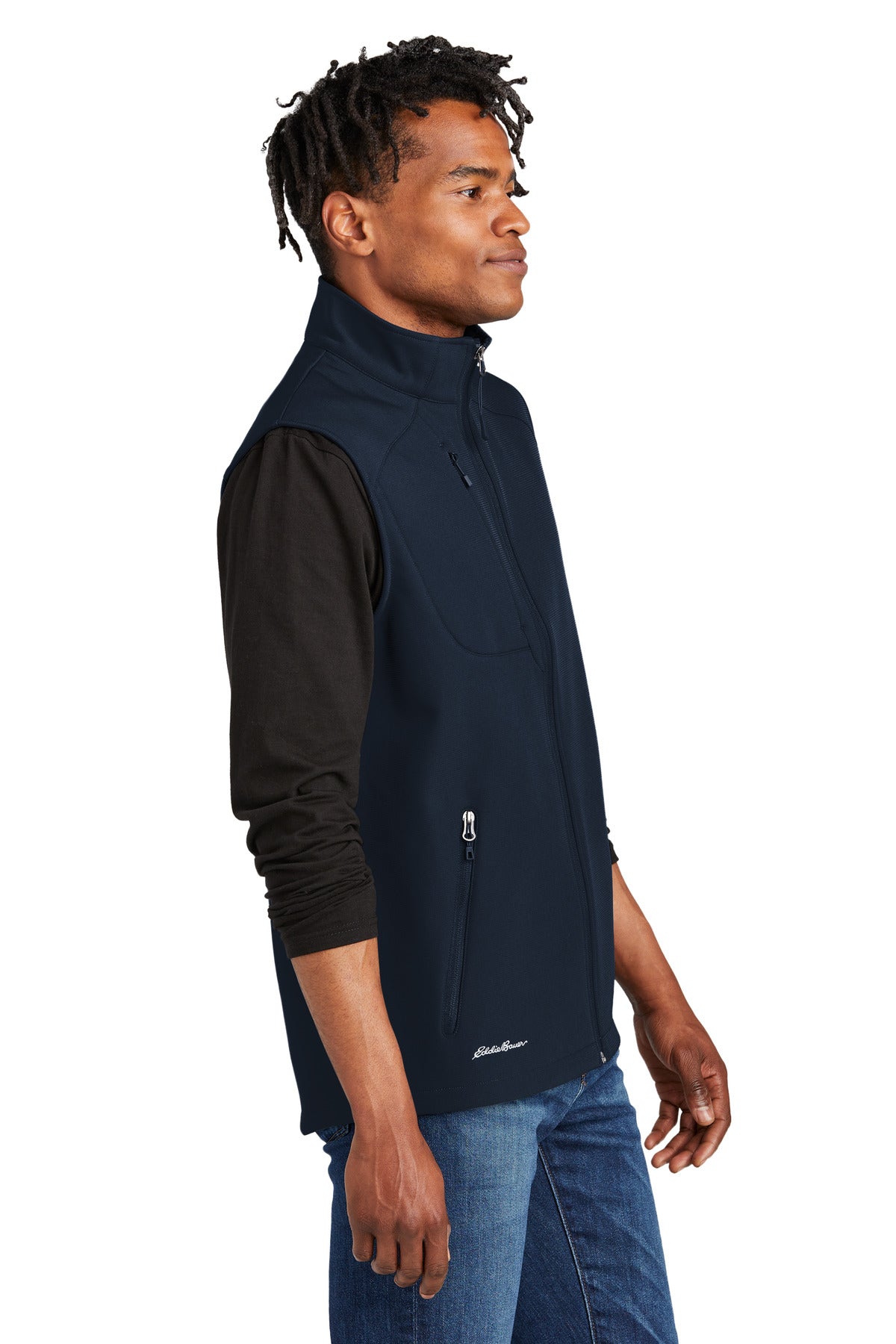 RiverBlNv Eddie Bauer Stretch Soft Shell Vest EB546