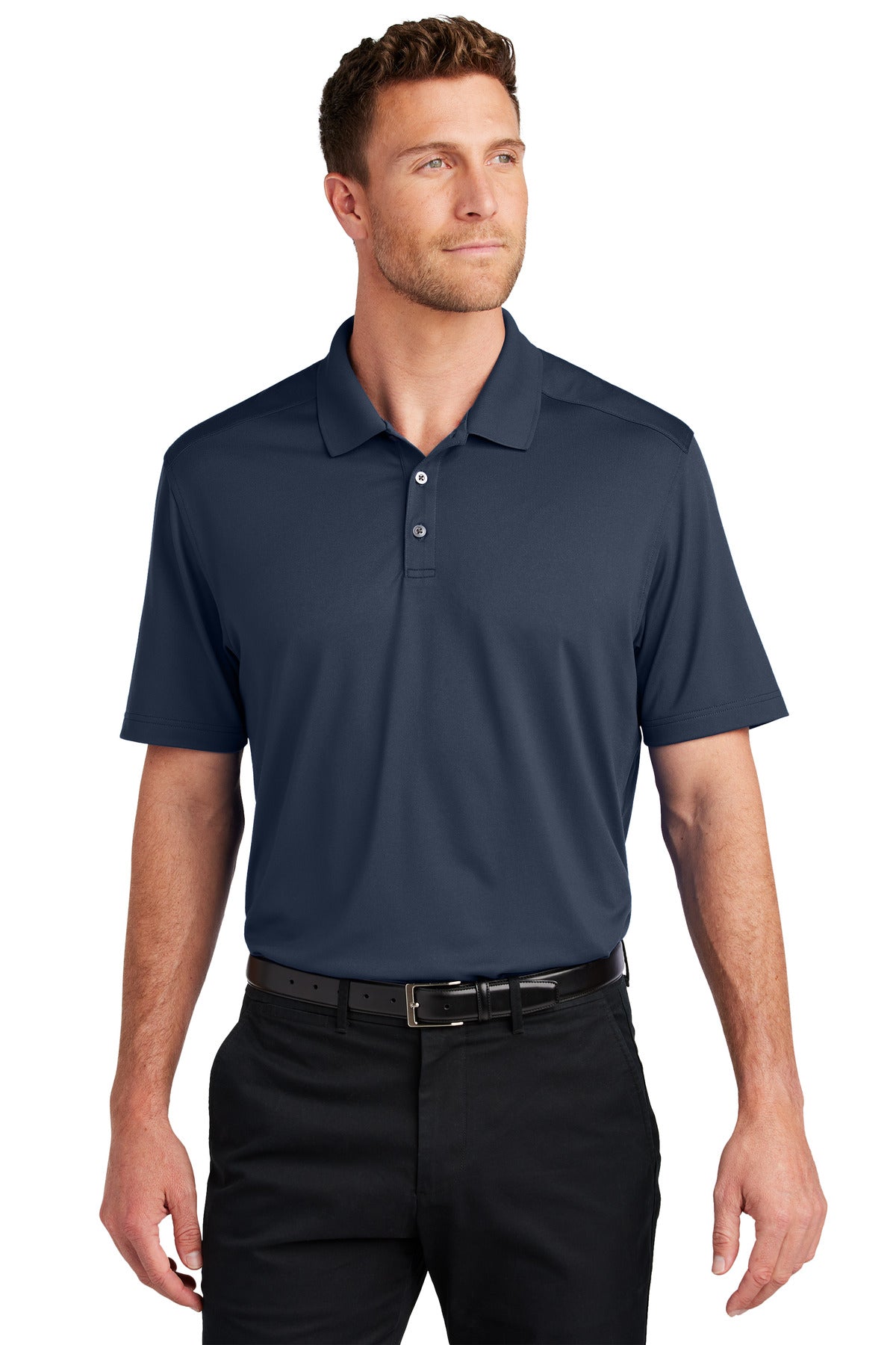 RiverBlNv Port Authority City Stretch Flat Knit Polo K683