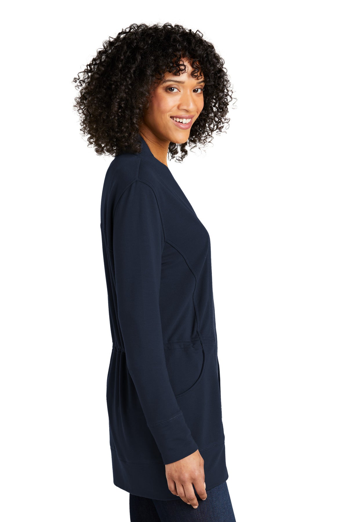 RiverBlNv Port Authority Women's Microterry Cardigan LK825