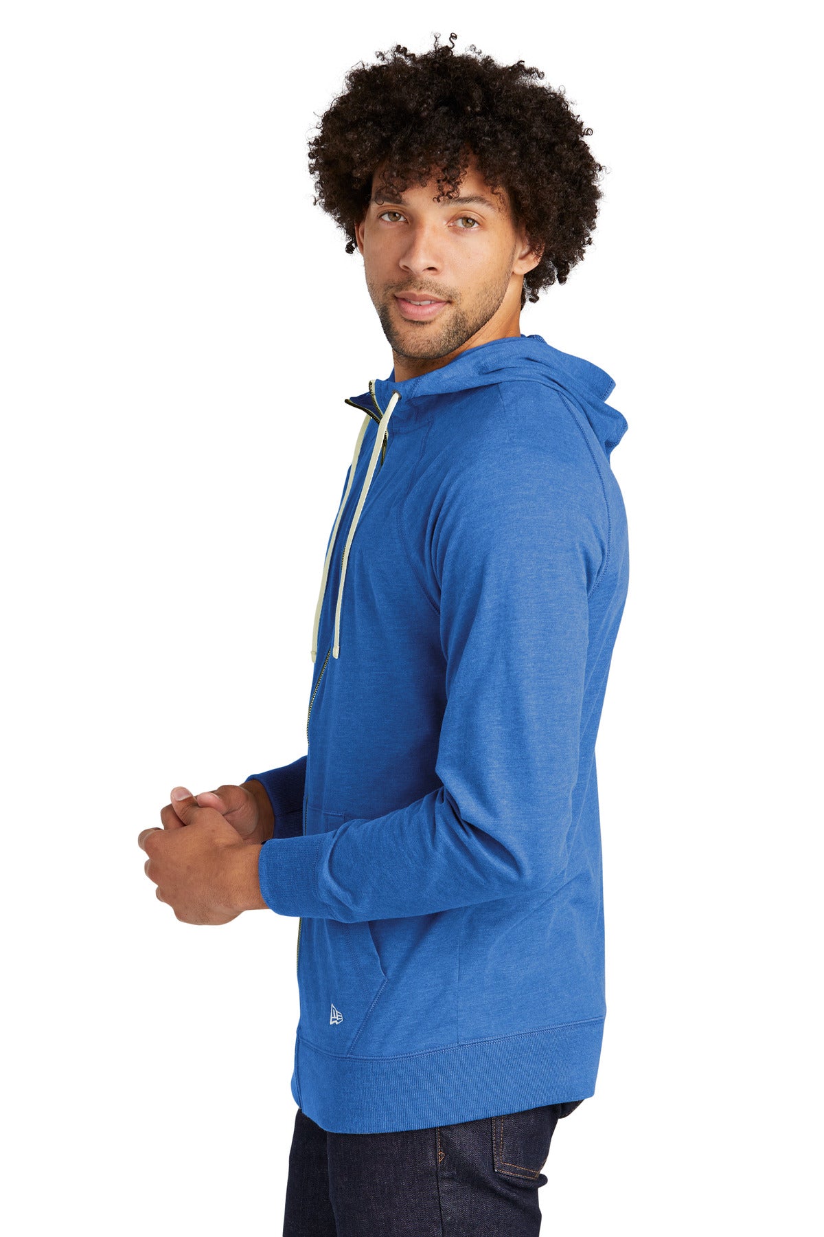 Royal Heather New Era Sueded Cotton Blend Full-Zip Hoodie. NEA122