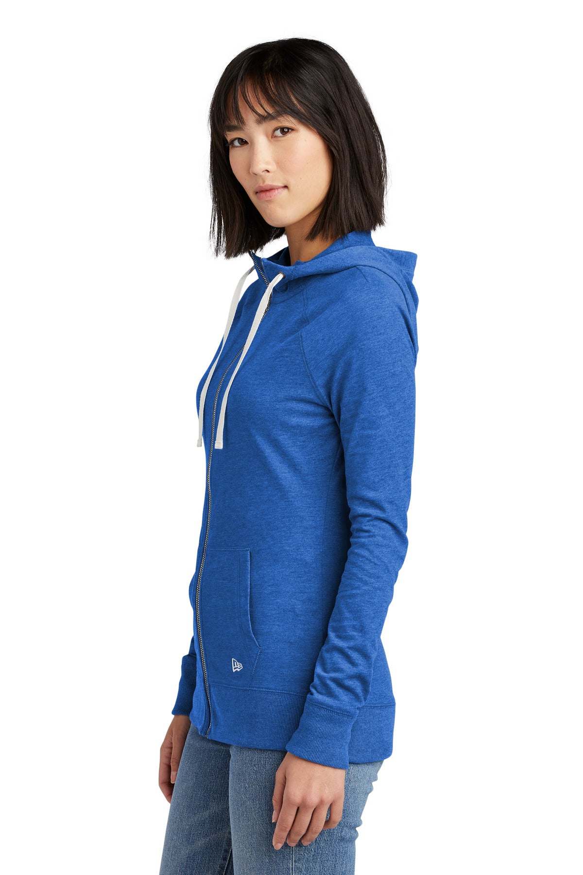 Royal Heather New Era Women's Sueded Cotton Blend Full-Zip Hoodie. LNEA122