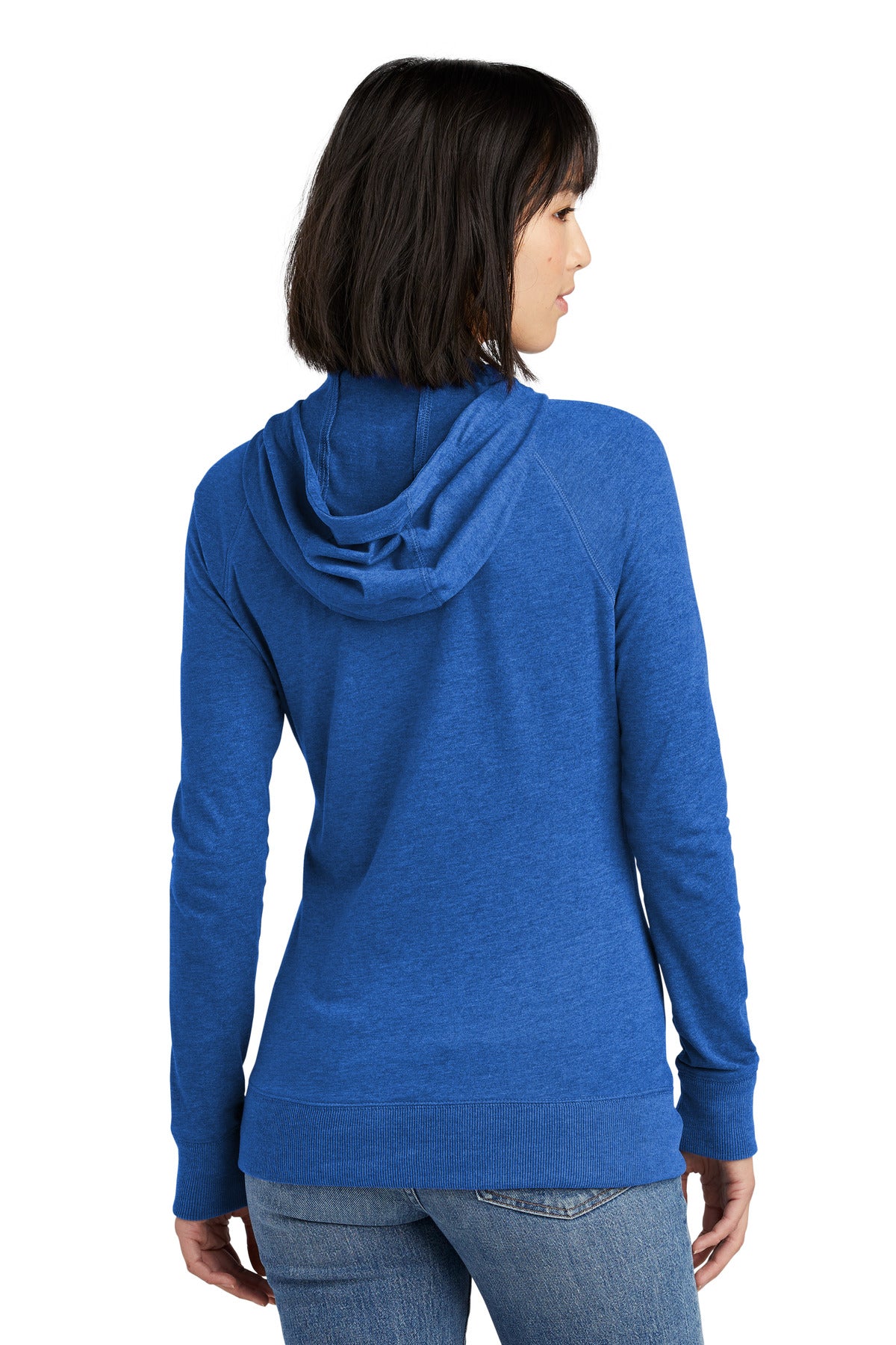 Royal Heather New Era Women's Sueded Cotton Blend Full-Zip Hoodie. LNEA122